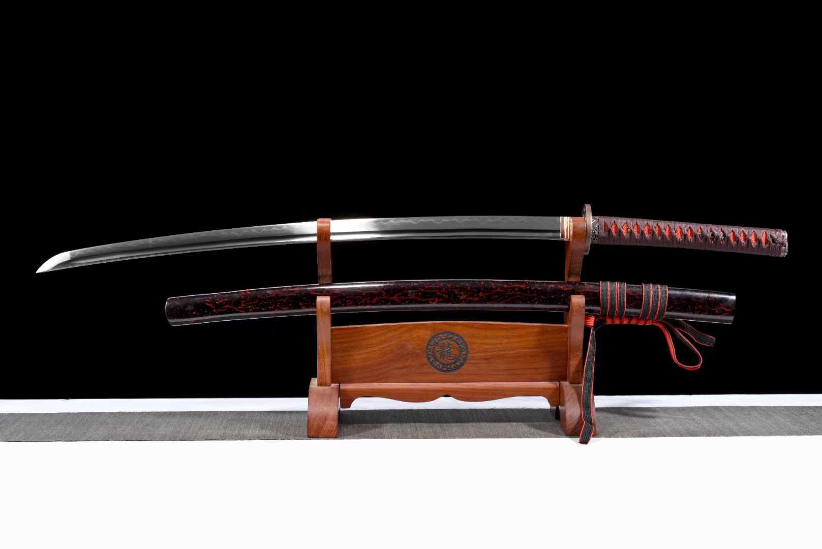 Katana Blood Plum Carbon Steel Clay Tempered Red Saya 血梅 | KatanaSwordArt Katana For Sale 2025