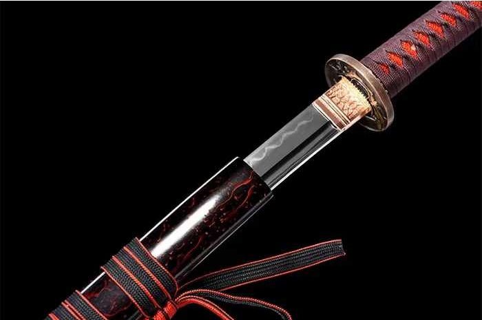 Katana Blood Plum Carbon Steel Clay Tempered Red Saya 血梅 | KatanaSwordArt Katana For Sale 2025