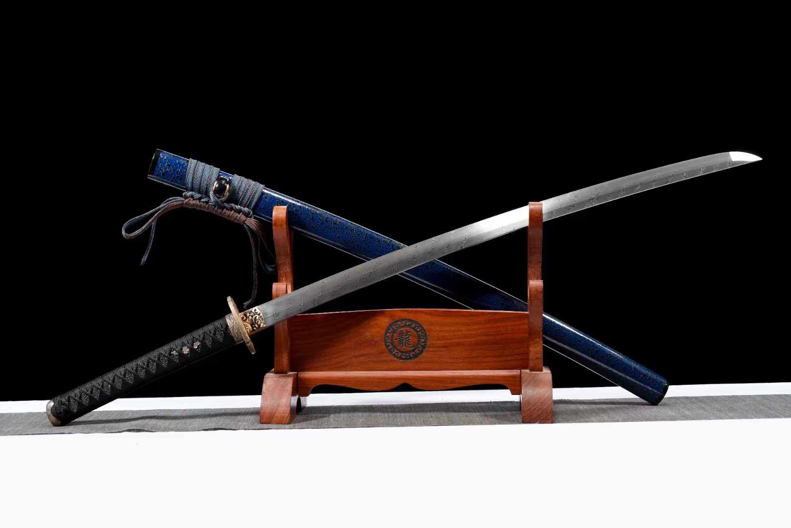 Katana ChengLan Damascus Folded Steel Blue Saya 辰嵐 | KatanaSwordArt Katana For Sale 2025