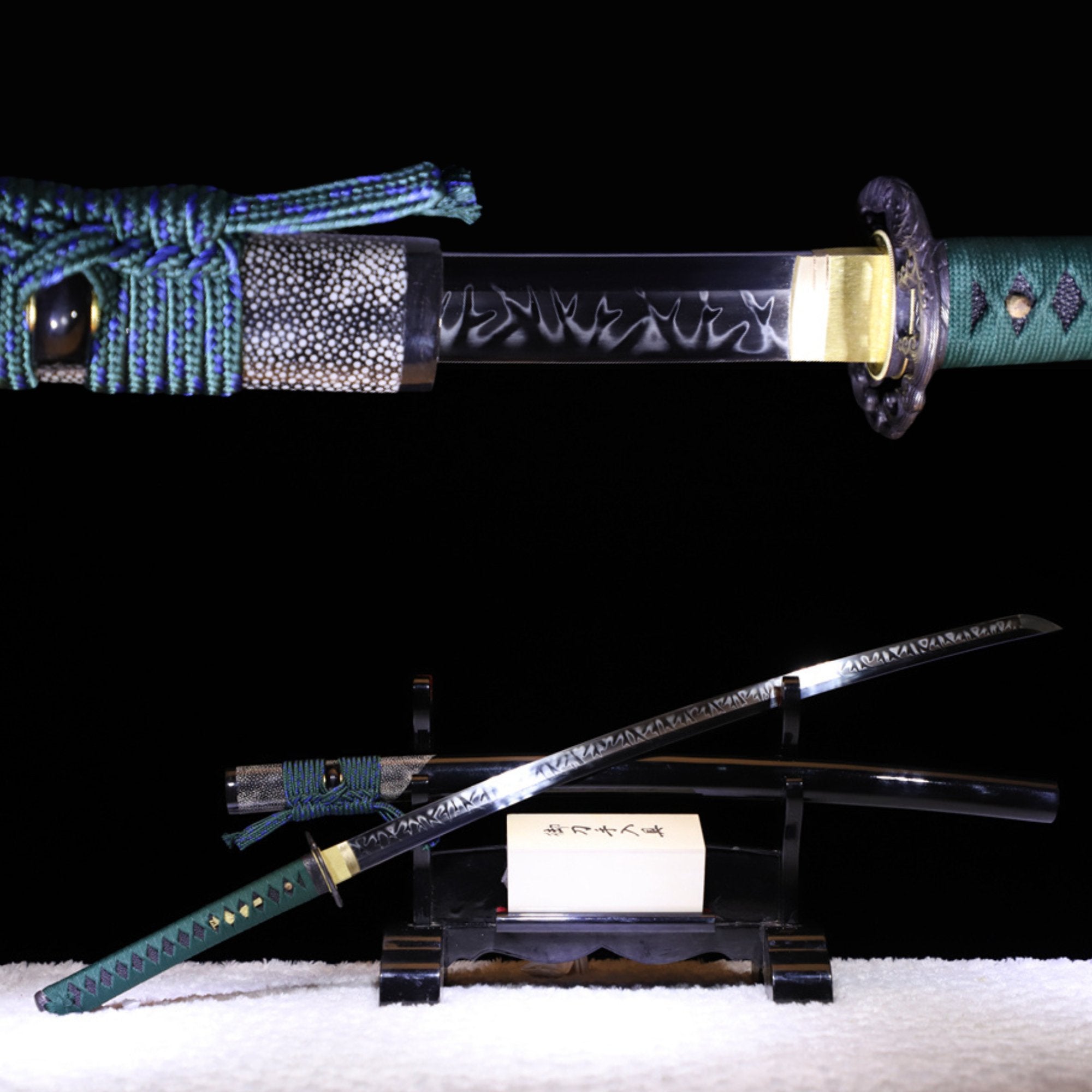 Katana Cloud Chop T10 Clay Tempered Ray Skin Black Saya 雲斬 | KatanaSwordArt Katana For Sale