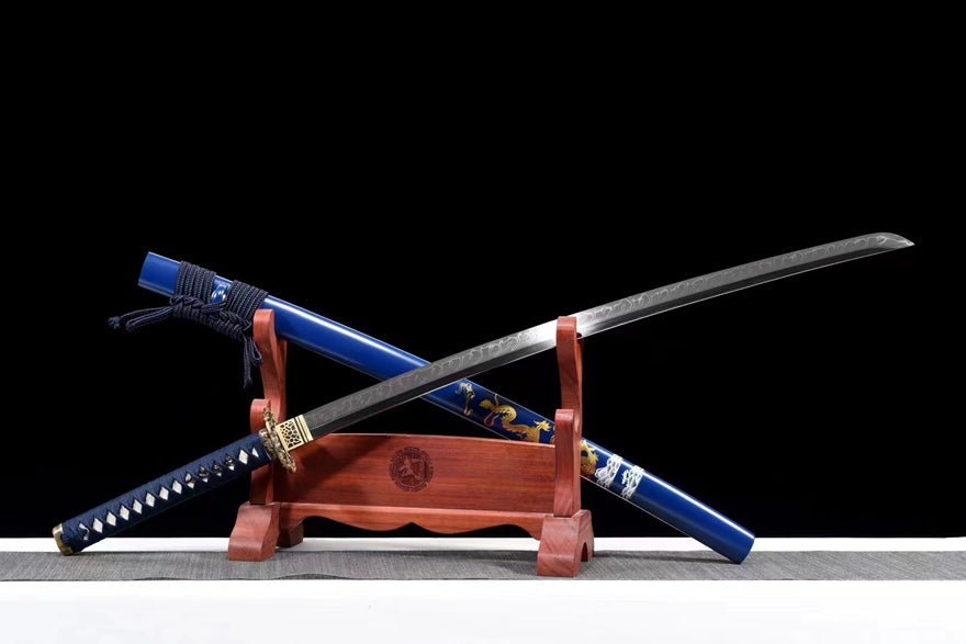 Katana Cloud Dragon T10 Clay Tempered Blue Saya 藍龍雲 | KatanaSwordArt Katana For Sale 2025