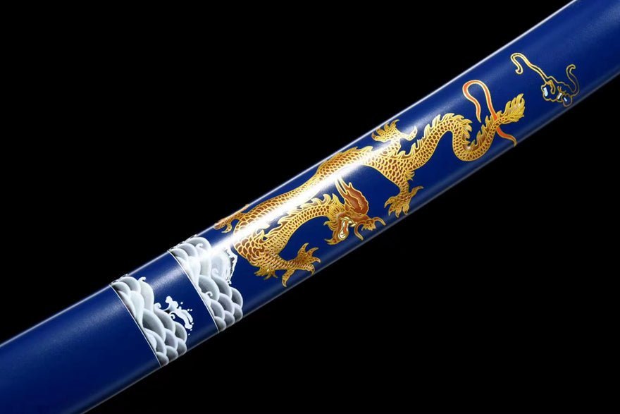 Katana Cloud Dragon T10 Clay Tempered Blue Saya 藍龍雲 | KatanaSwordArt Katana For Sale 2025