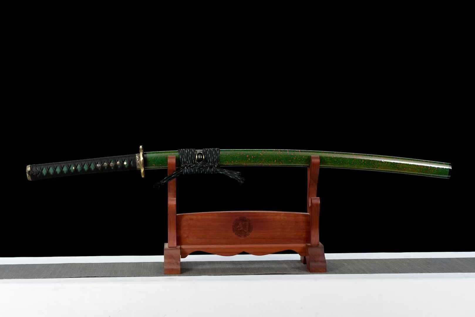 Katana Cyan Bamboo Manganese Steel Green Saya Mirror Finish 青竹 | KatanaSwordArt Katana For Sale 2025