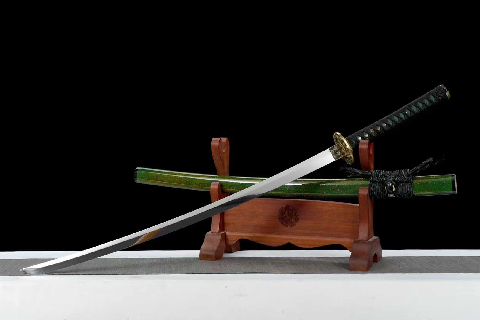 Katana Cyan Bamboo Manganese Steel Green Saya Mirror Finish 青竹 | KatanaSwordArt Katana For Sale 2025