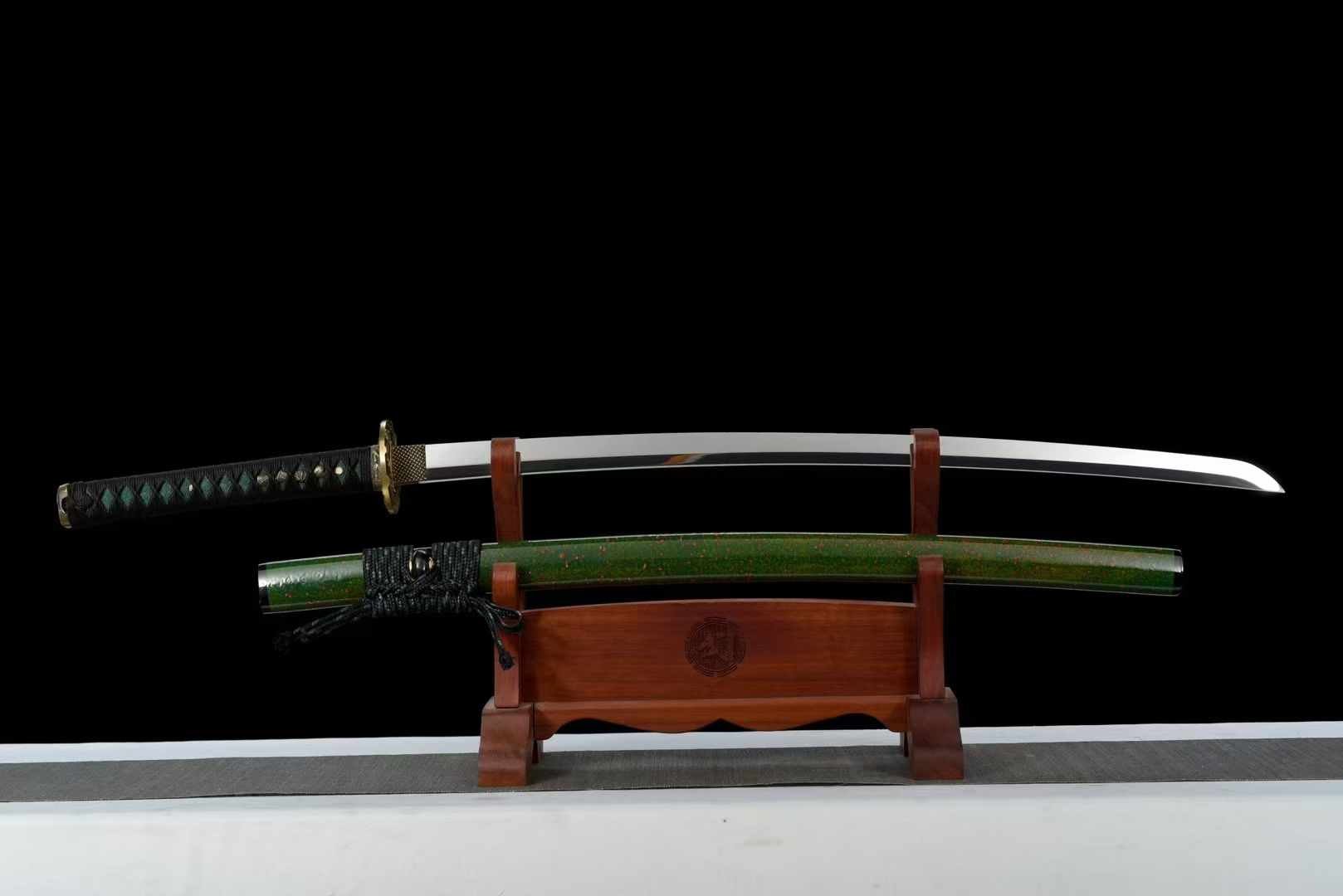 Katana Cyan Bamboo Manganese Steel Green Saya Mirror Finish 青竹 | KatanaSwordArt Katana For Sale 2025