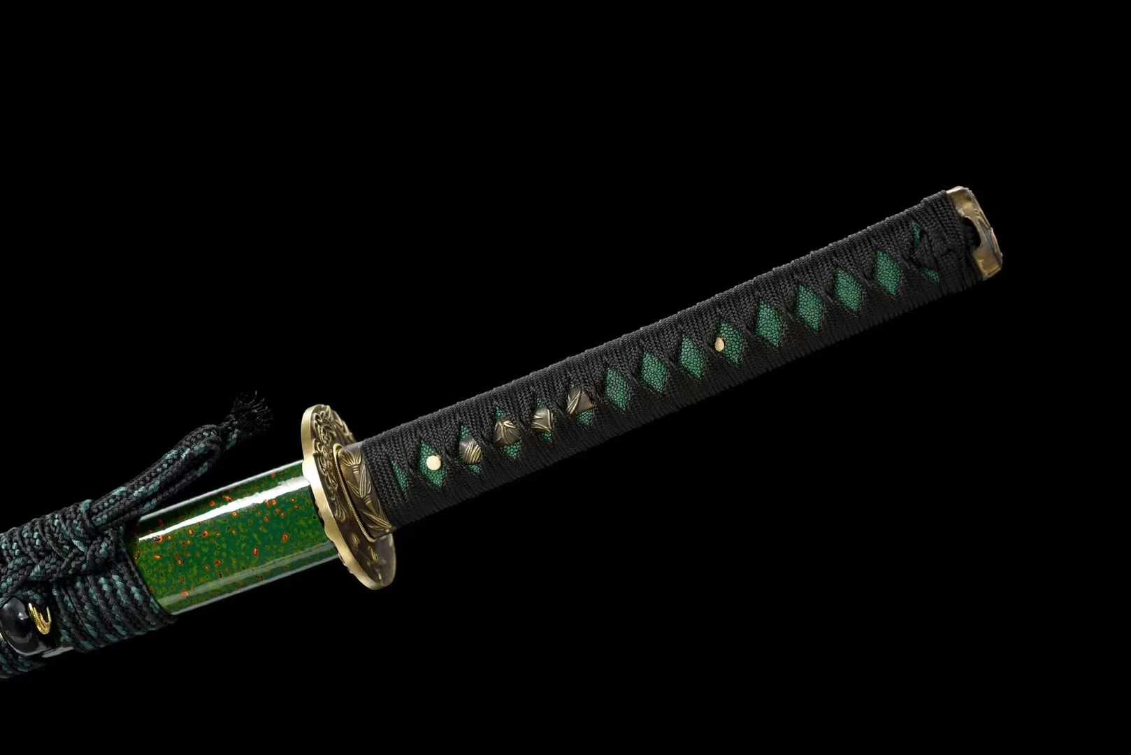 Katana Cyan Bamboo Manganese Steel Green Saya Mirror Finish 青竹 | KatanaSwordArt Katana For Sale 2025