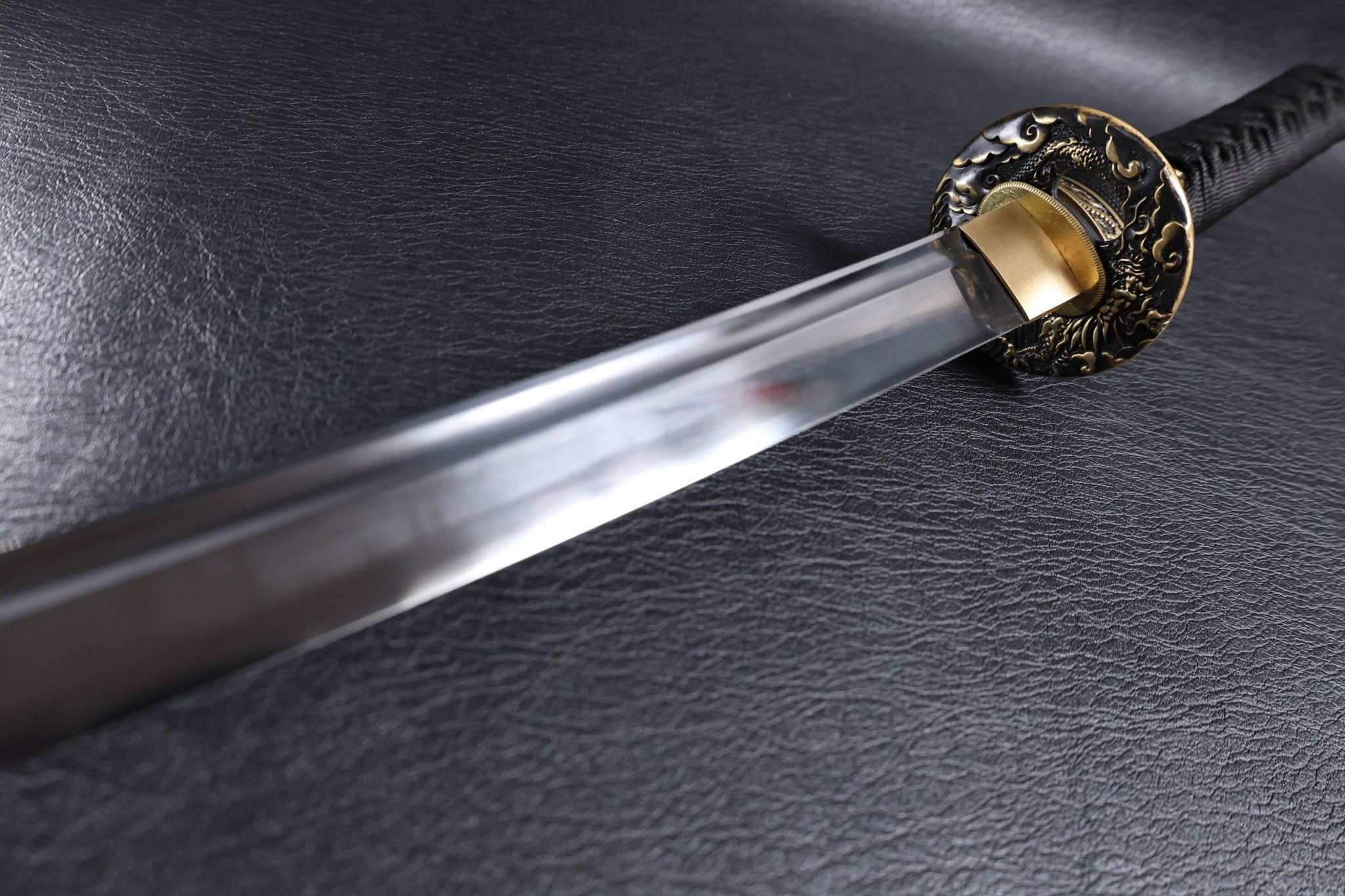 Katana Dragon Ascent Spring Steel Black Saya Genuine Rayskin | KSA Katana Katana For Sale 2026