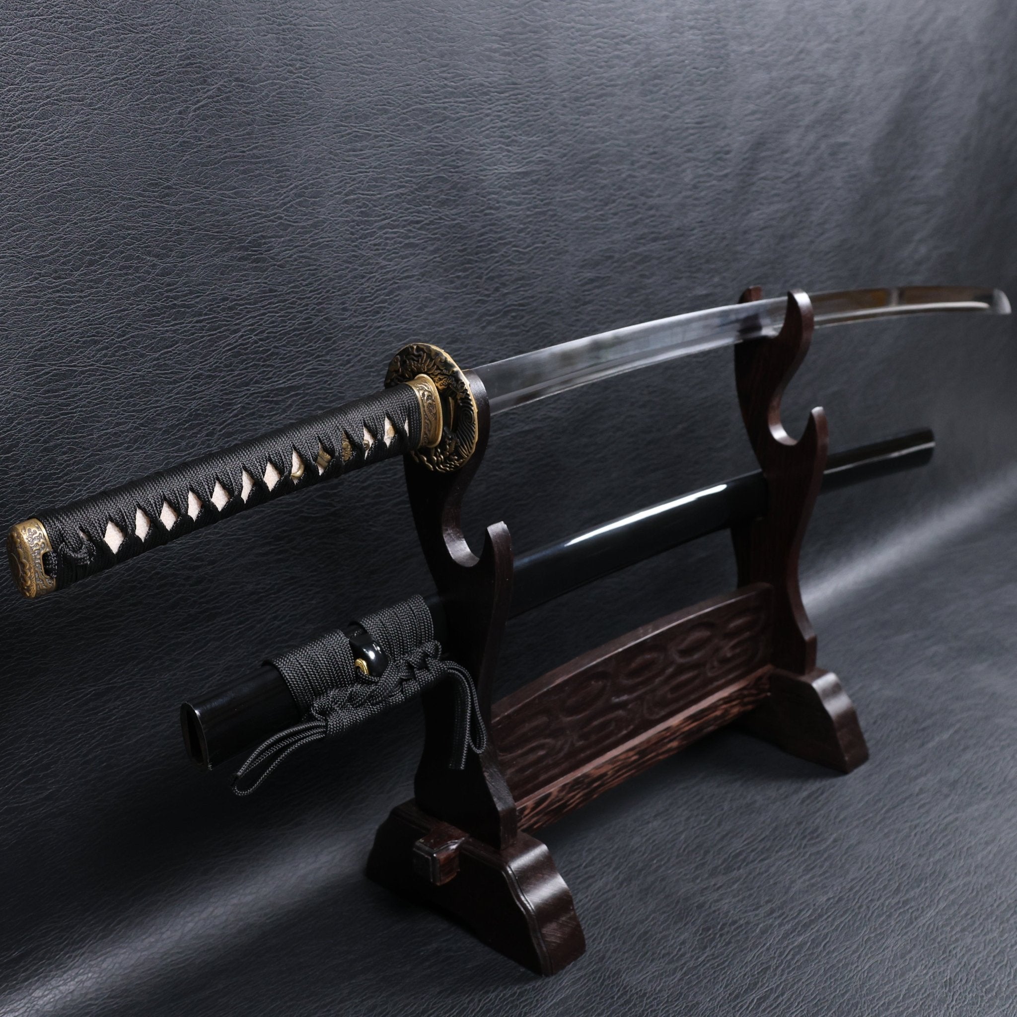 Katana Dragon Ascent Spring Steel Black Saya Genuine Rayskin | KSA Katana Katana For Sale 2026