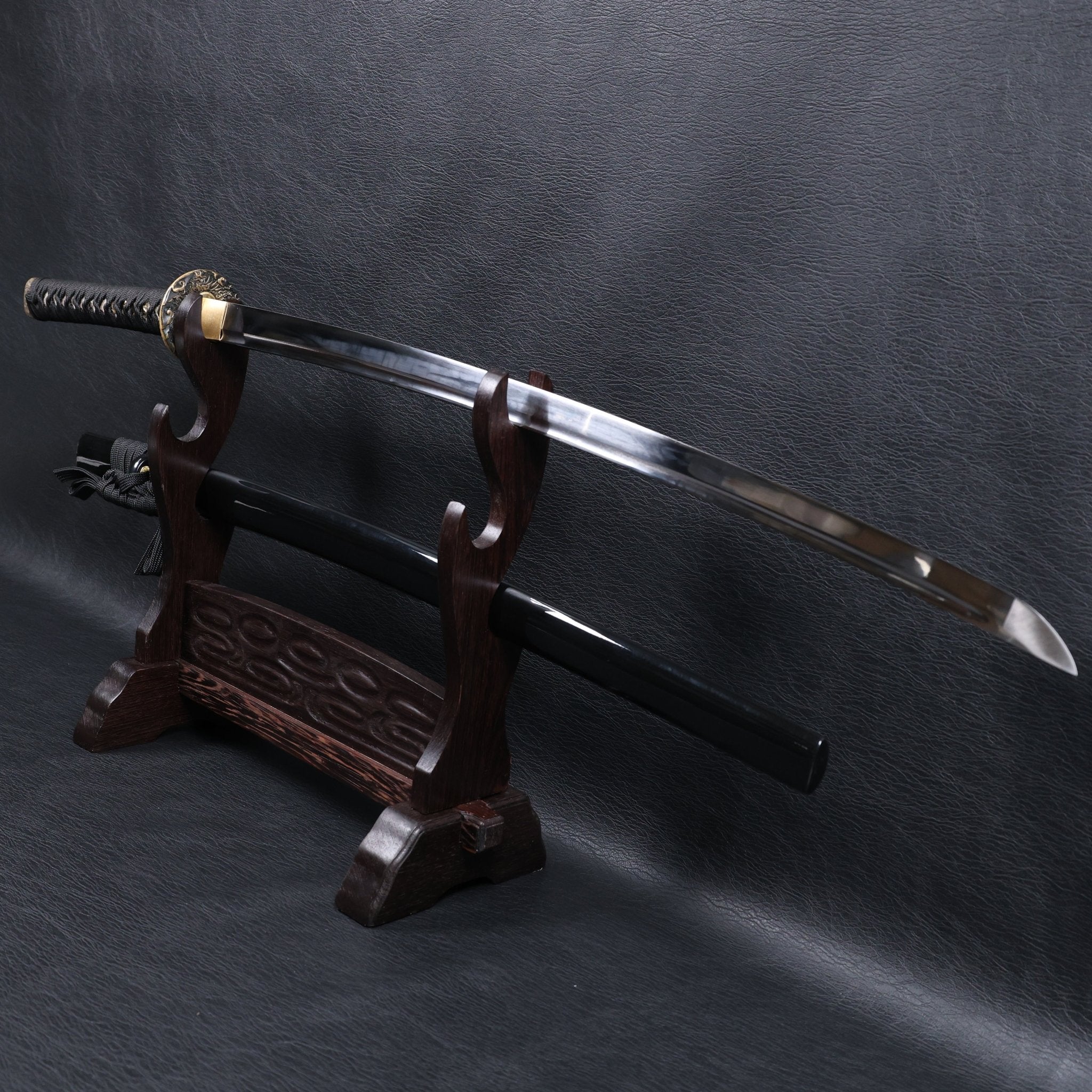 Katana Dragon Ascent Spring Steel Black Saya Genuine Rayskin | KSA Katana Katana For Sale 2026