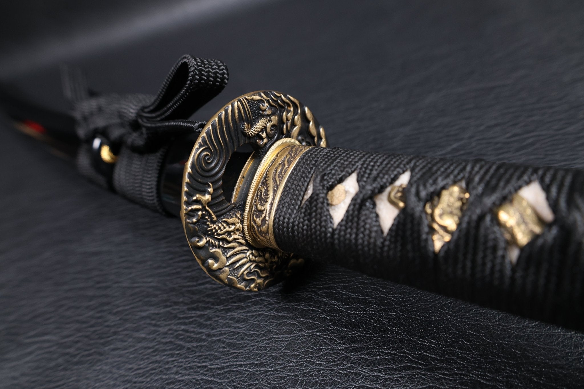 Katana Dragon Ascent Spring Steel Black Saya Genuine Rayskin | KSA Katana Katana For Sale 2026