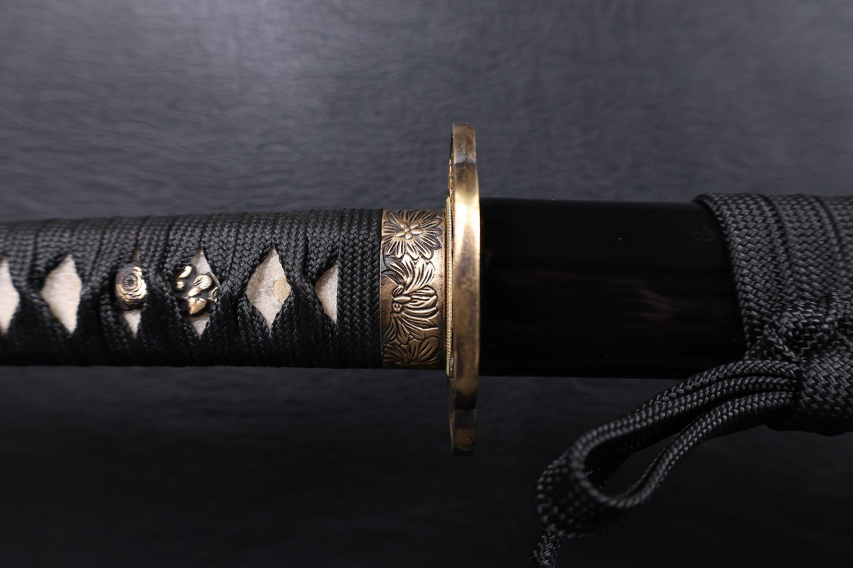 Katana Floral Eclipse Spring Steel Black Saya Genuine Rayskin | KSA Katana Katana For Sale 2026