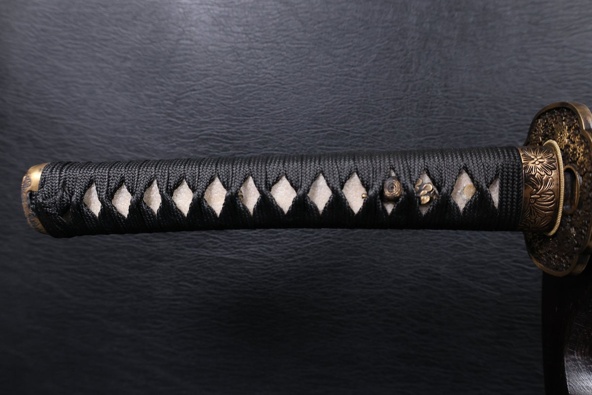 Katana Floral Eclipse Spring Steel Black Saya Genuine Rayskin | KSA Katana Katana For Sale 2026