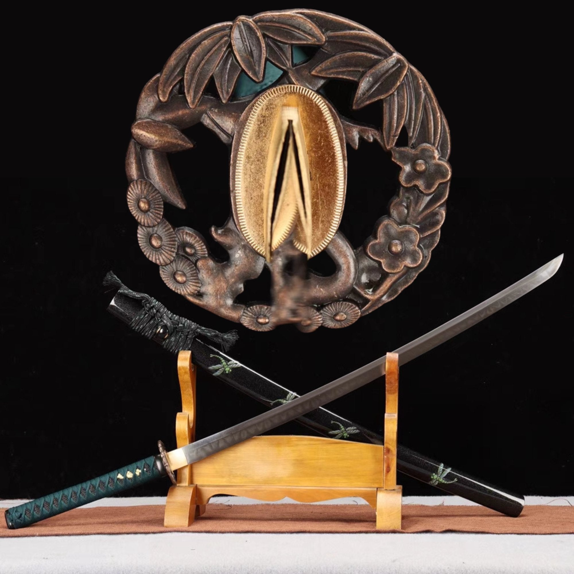 Katana Green Dragonfly T10 Clay Tempered Black Saya 綠蜻蜓 | KatanaSwordArt Katana For Sale 2025
