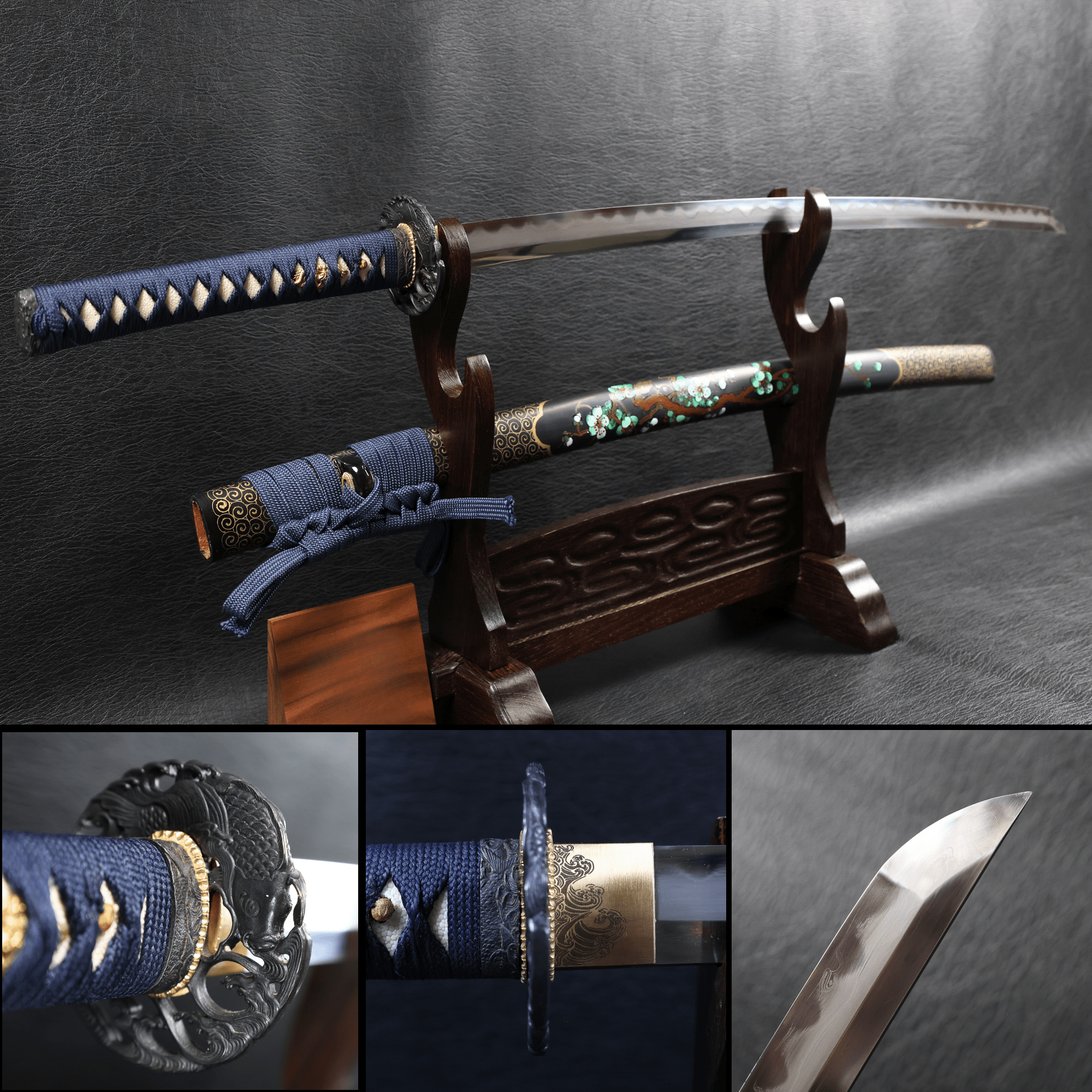 Katana Koiwave Gomai Clay Tempered with Hand - Painted Plum Blossom Saya | KSA Jin | KatanaSwordArt Katana For Sale 2026