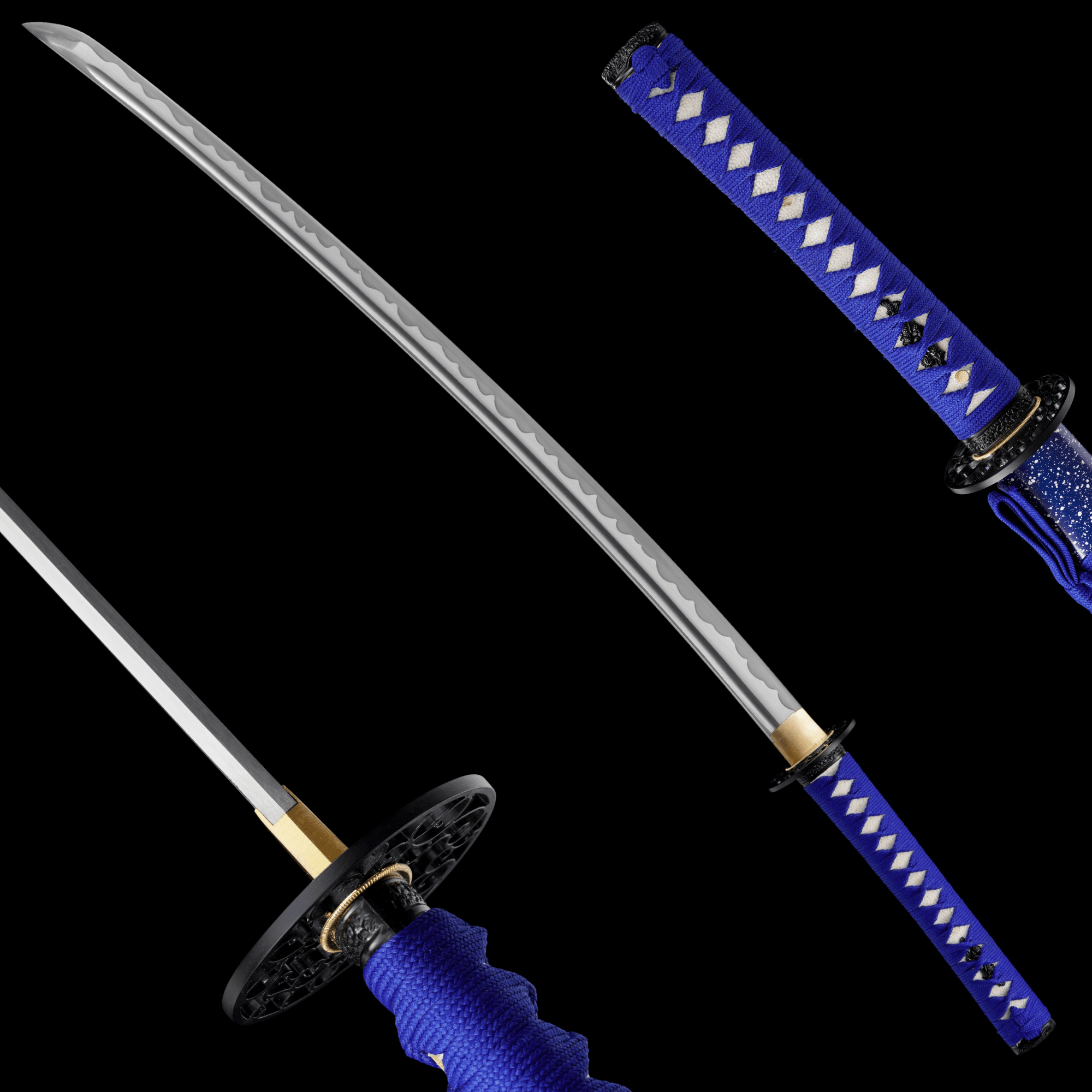 Katana Night Sky Blue Lacquer Saya Genuine Rayskin 星瀚 | KatanaSwordArt Katana For Sale 2025