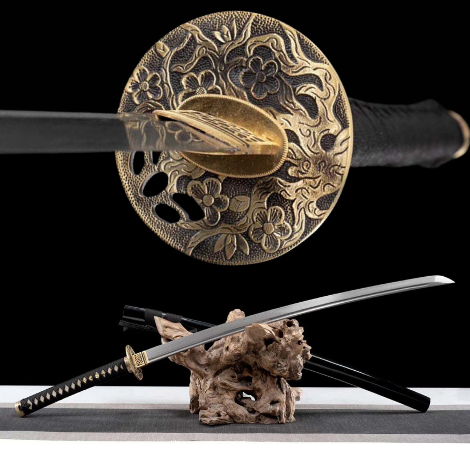 Katana Pofeng Damascus Folded Black Saya 破風 | KatanaSwordArt Katana For Sale 2025