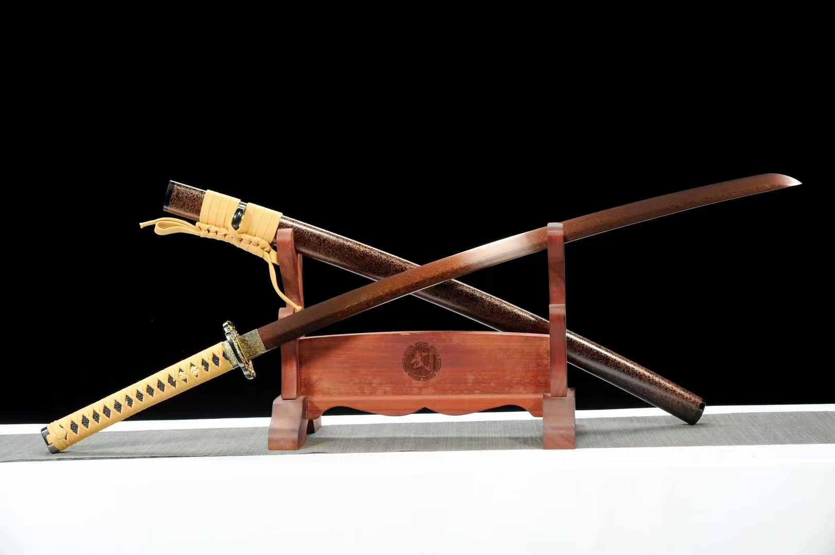 Katana QianQiu Damascus Folded Steel Red Blade 千秋 | KatanaSwordArt Katana For Sale 2025