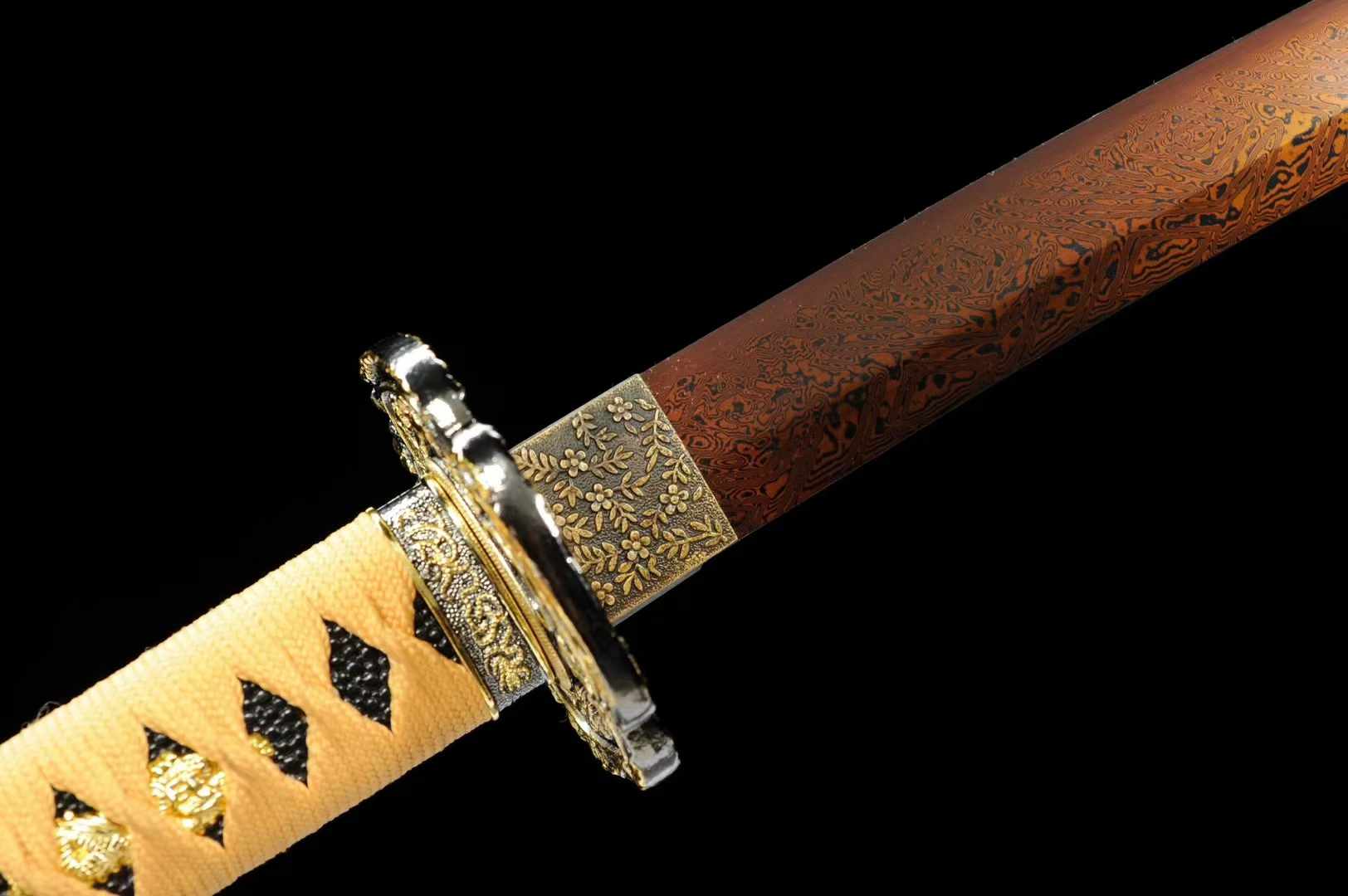 Katana QianQiu Damascus Folded Steel Red Blade 千秋 | KatanaSwordArt Katana For Sale 2025