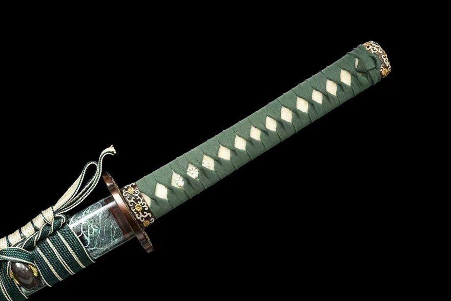 Katana Qingkui Damascus Folded Green Saya 青葵 | KatanaSwordArt Katana For Sale 2025