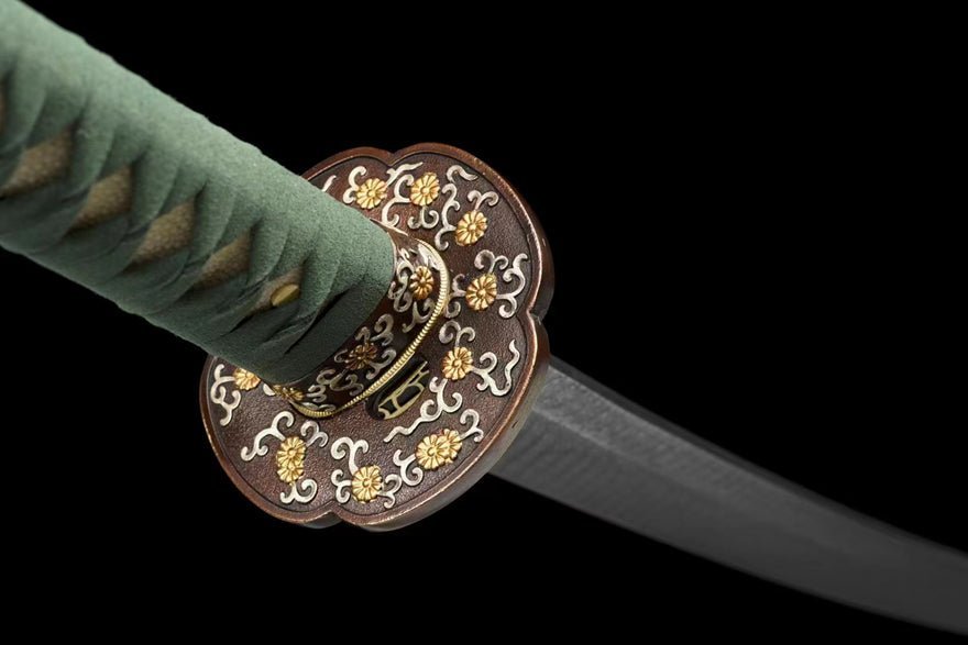 Katana Qingkui Damascus Folded Green Saya 青葵 | KatanaSwordArt Katana For Sale 2025