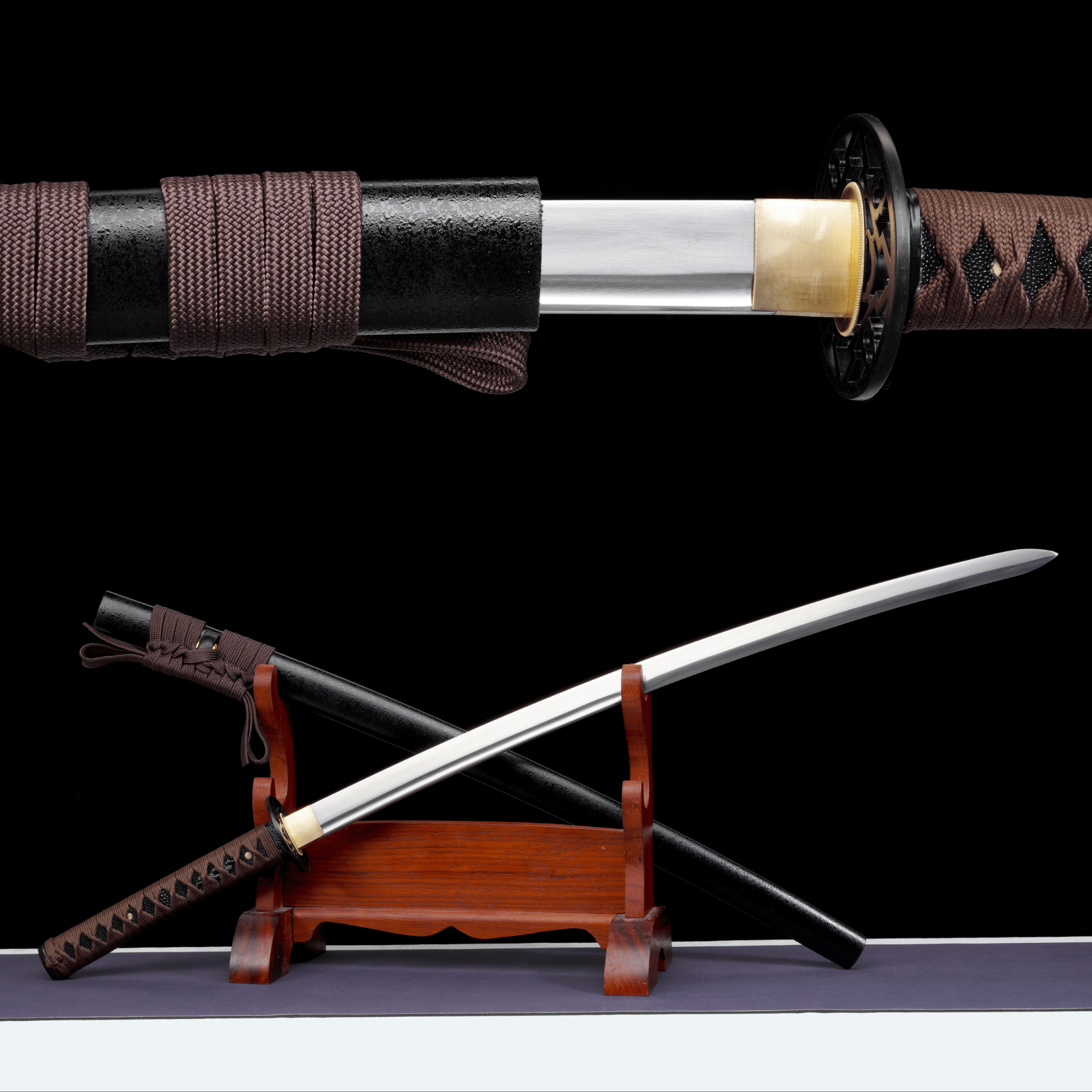 Katana Ravenfall Kogarasu Maru Black Ishime Lacquer Saya Genuine Rayskin 烏落 | KatanaSwordArt Katana For Sale 2025