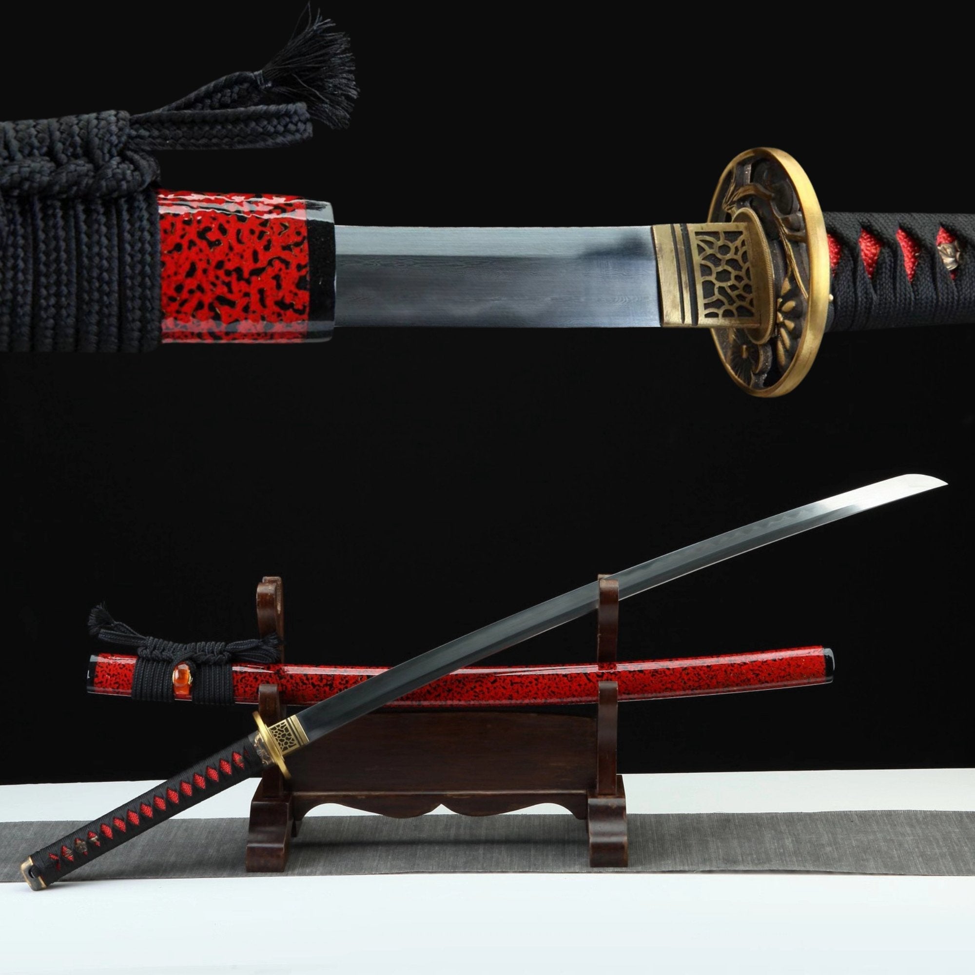 Katana Red Plum Damascus Steel Clay Tempered 梅贊 | KatanaSwordArt Katana For Sale 2025