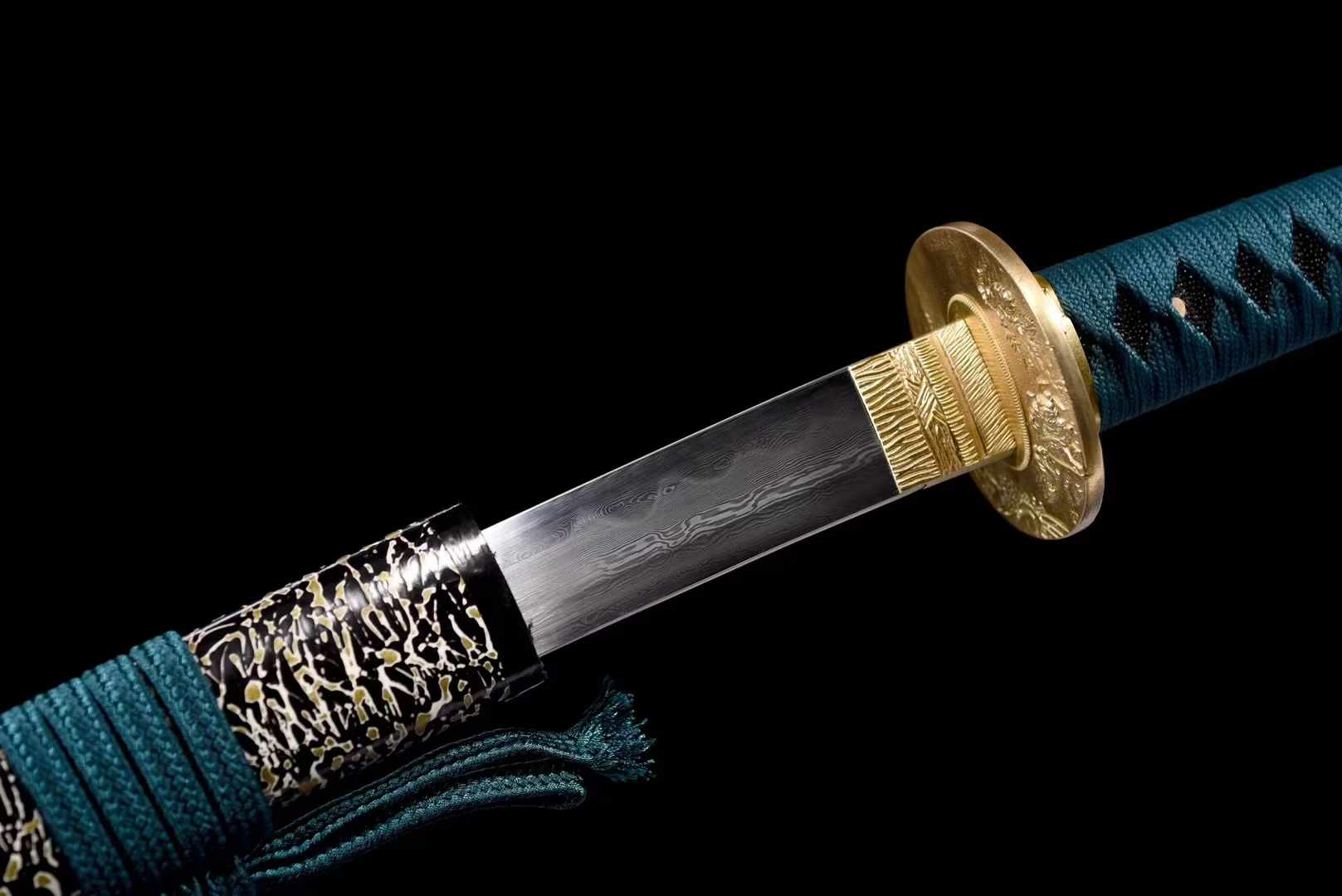 Katana Seiran Damascus Folded Clay Tempered 青岚 | KatanaSwordArt Katana For Sale 2025