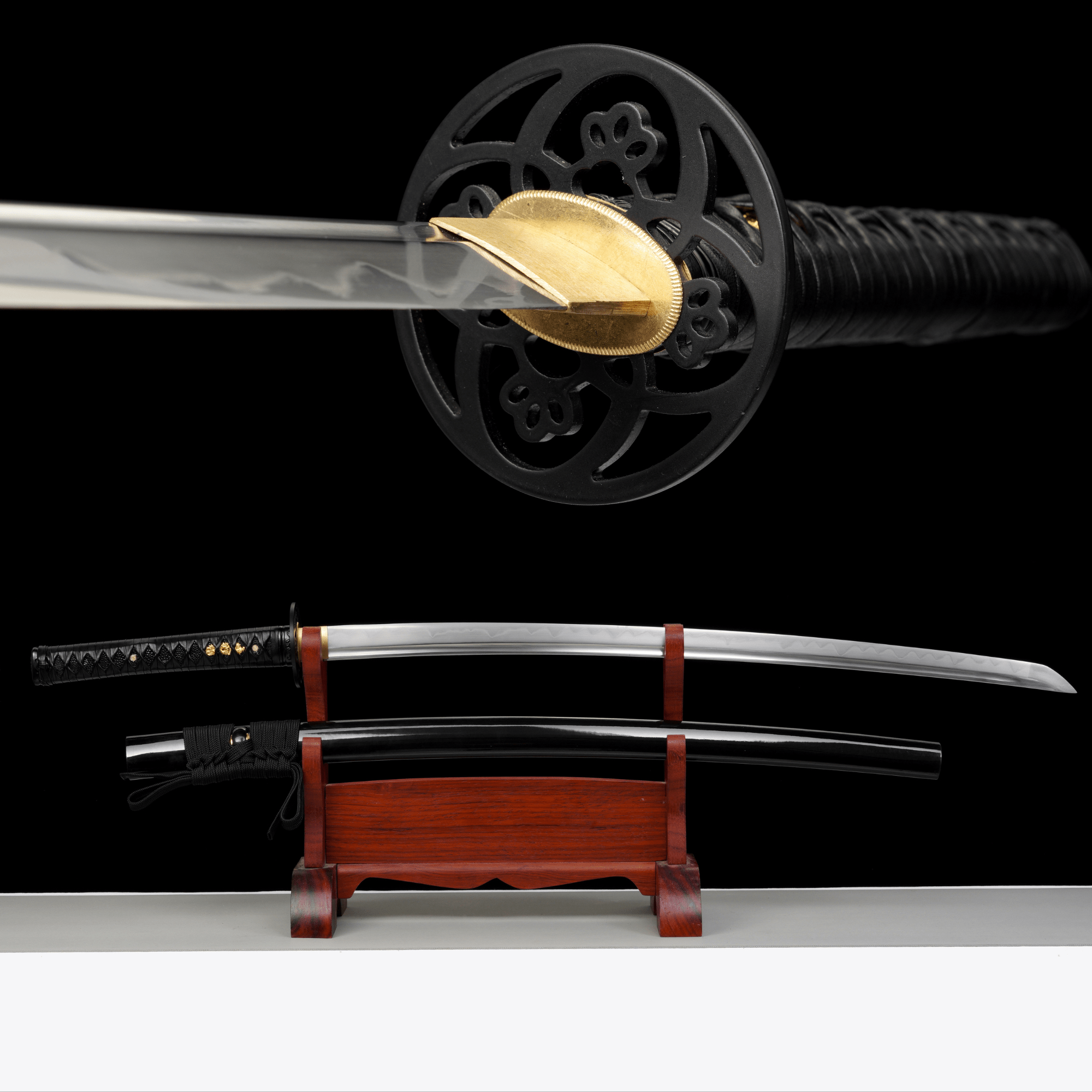 Katana Shadow Veil T10 Clay Tempered Blade with Black Lacquer Saya 影紗 | KatanaSwordArt Katana For Sale 2025