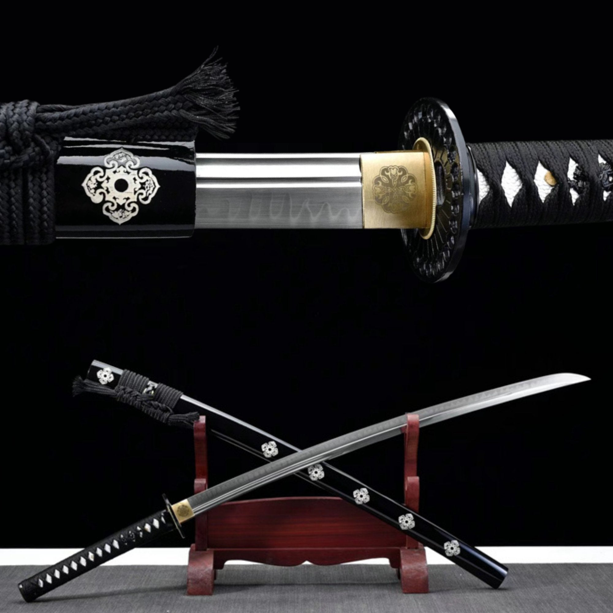 Katana Shuixinzi T10 Clay Tempered Black Saya 水心子 | KatanaSwordArt Katana For Sale