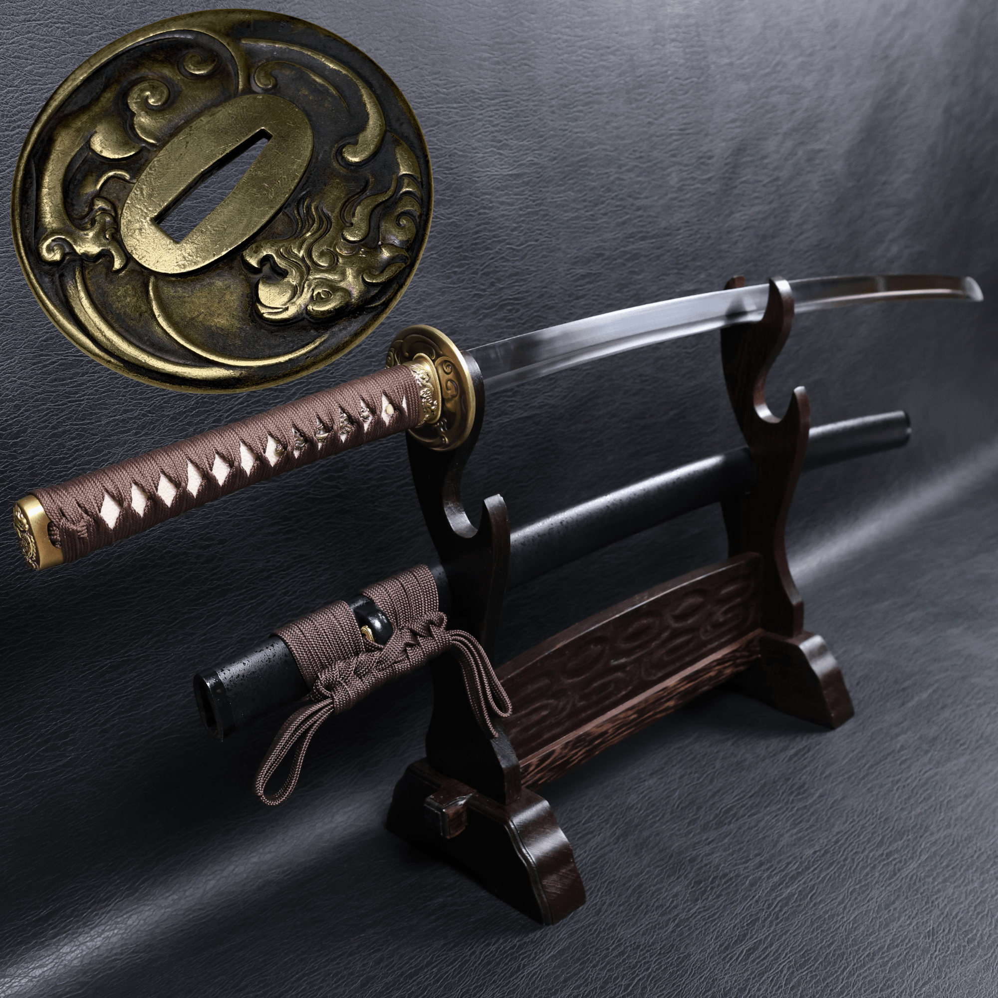 Katana Storm Tiger Spring Steel Black Saya Genuine Rayskin | KSA Katana Katana For Sale 2026