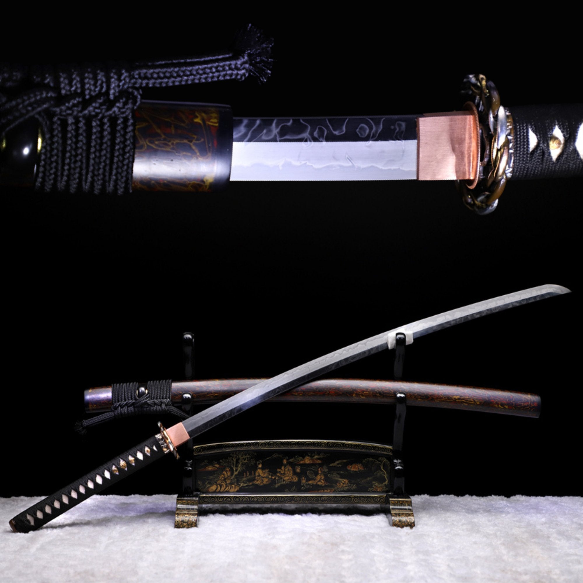 Katana Tiger Huban T10 Clay Tempered Steel Ox Horn Saya 虎斑 | KatanaSwordArt Katana For Sale 2025