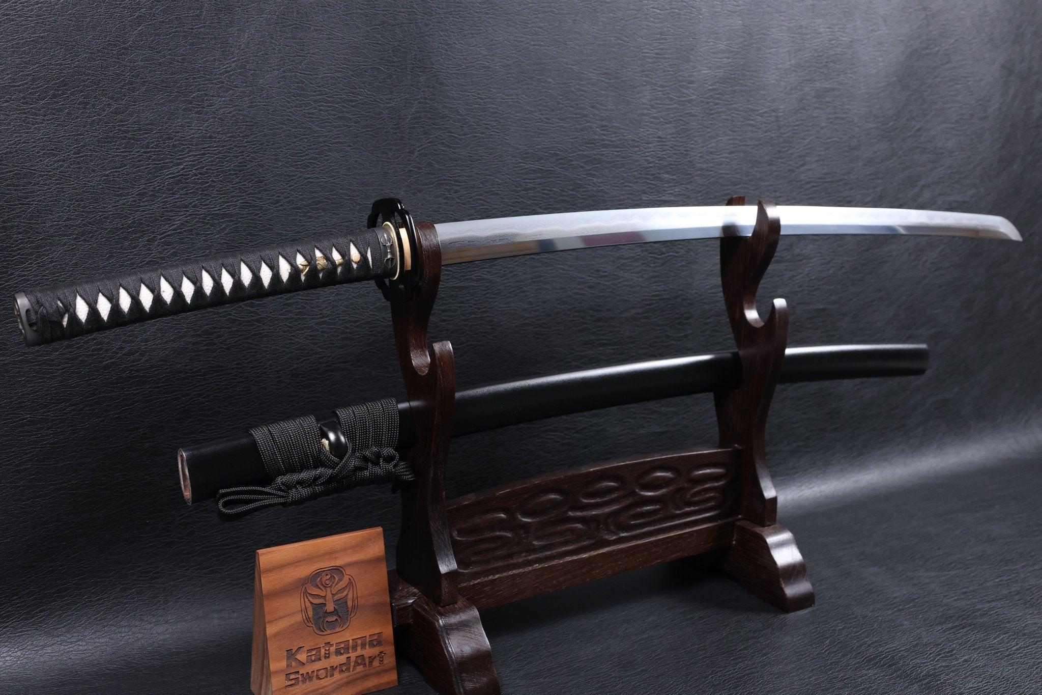 Katana Vajra Eclipse Folded Steel Clay Tempered Blade with Sanbonsugi Hamon | KSA Hua | KatanaSwordArt Katana For Sale 2026