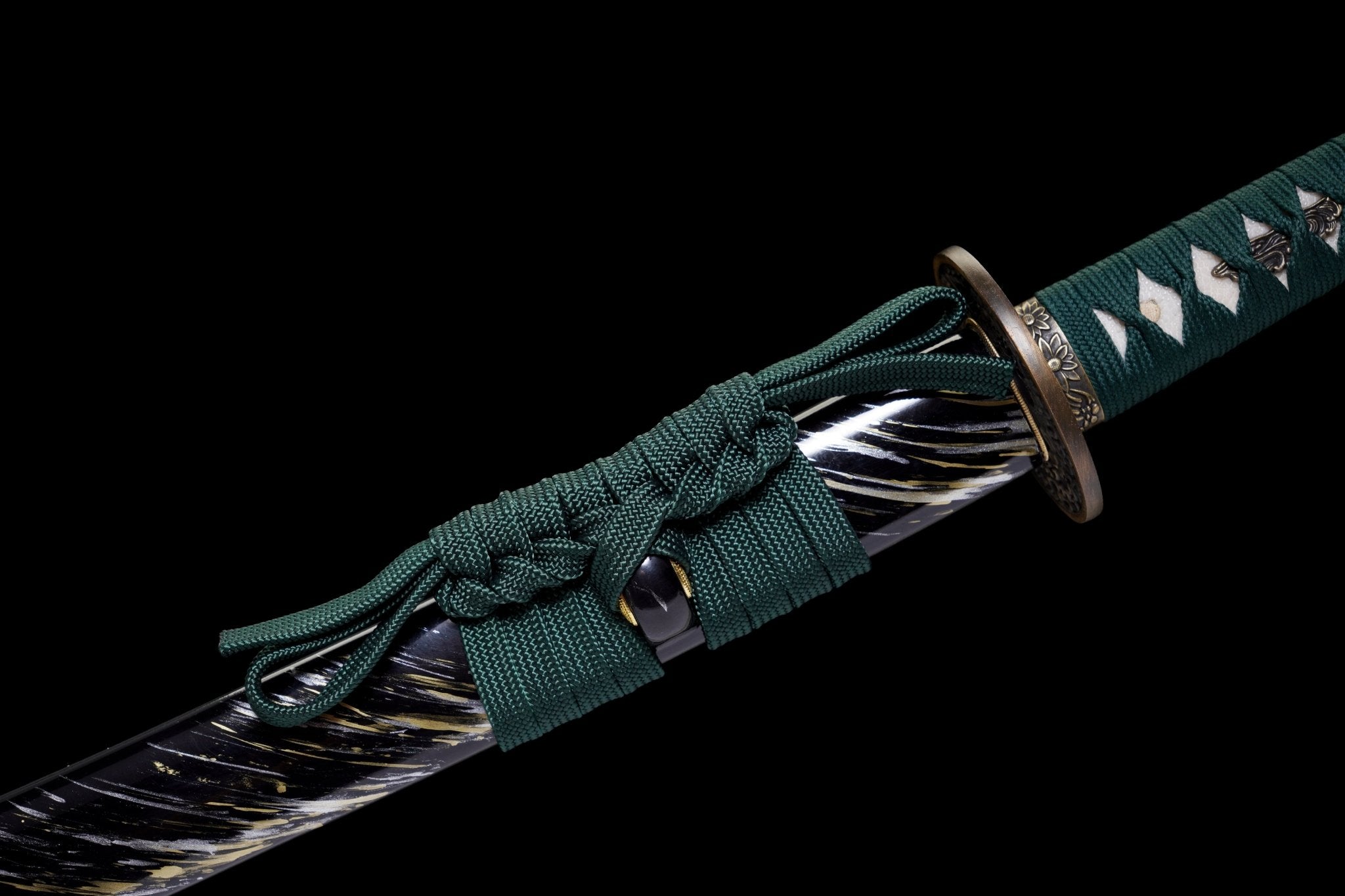 Australia Katana Verdant Vines Black Brushstroke Saya Genuine