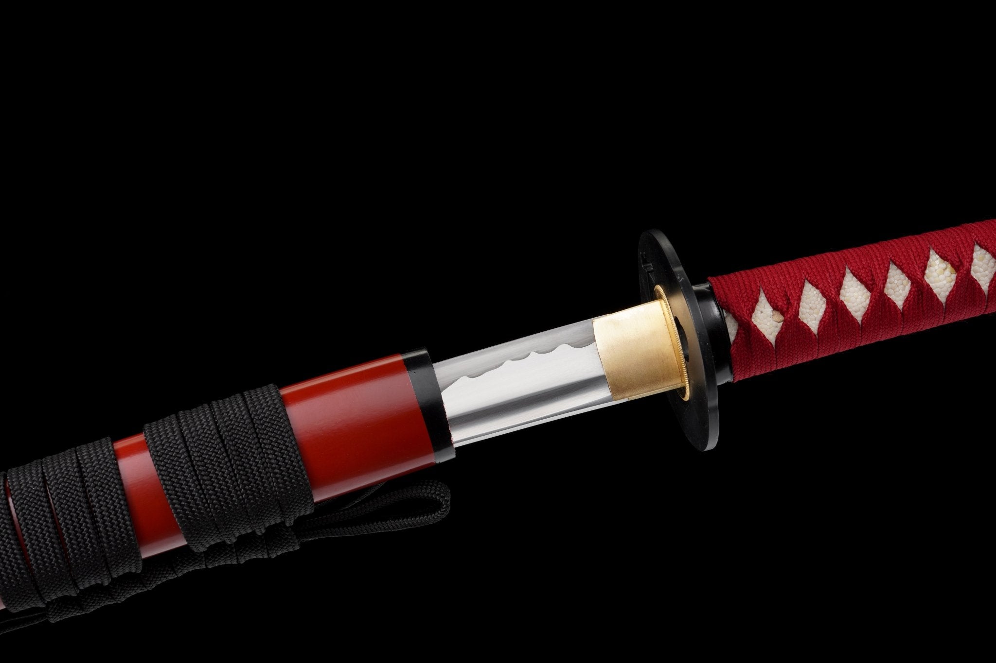 Katana Vermilion Flame Red Lacquer Saya Genuine Rayskin 紅炎 | KatanaSwordArt Katana For Sale 2025