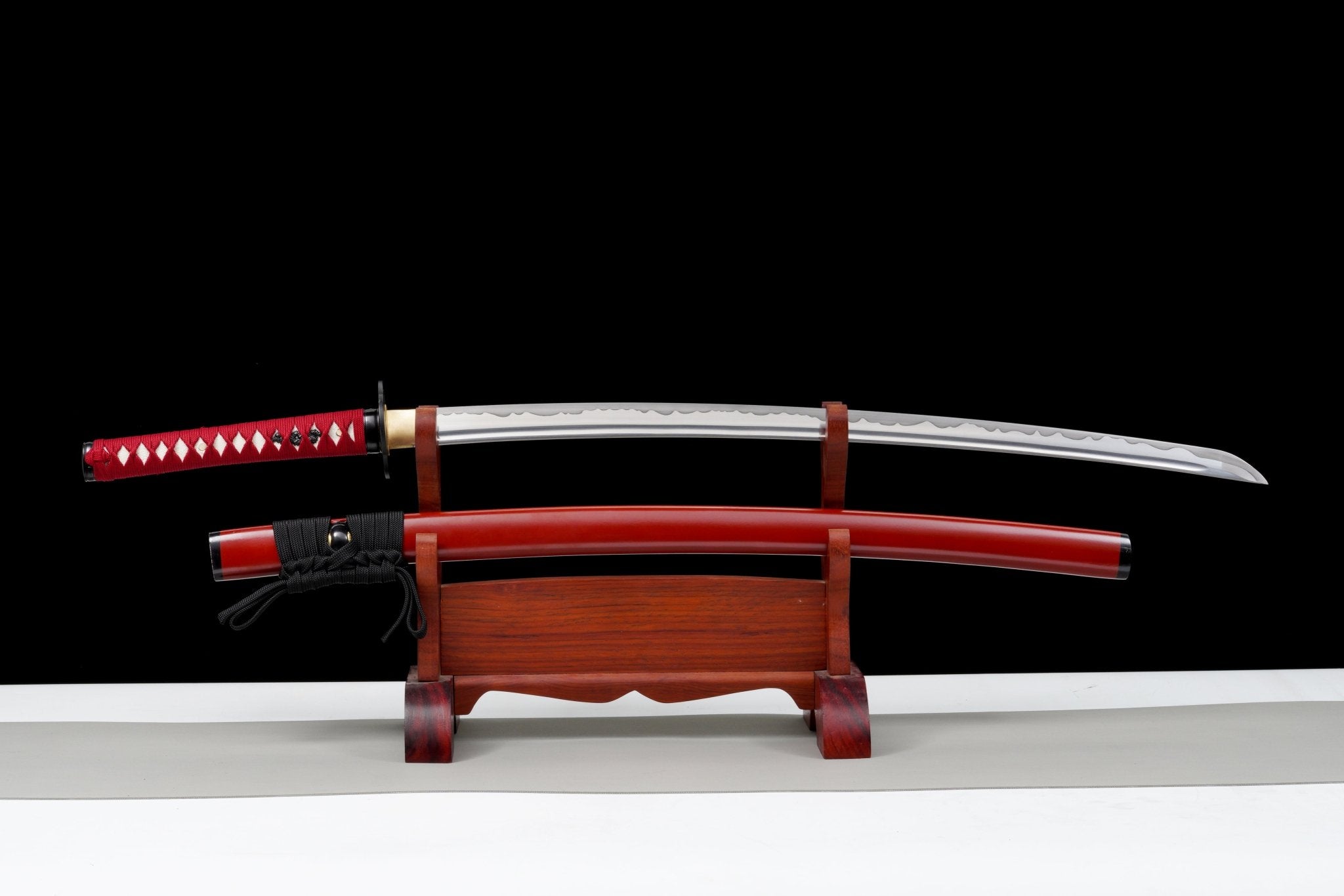 Katana Vermilion Flame Red Lacquer Saya Genuine Rayskin 紅炎 | KatanaSwordArt Katana For Sale 2025