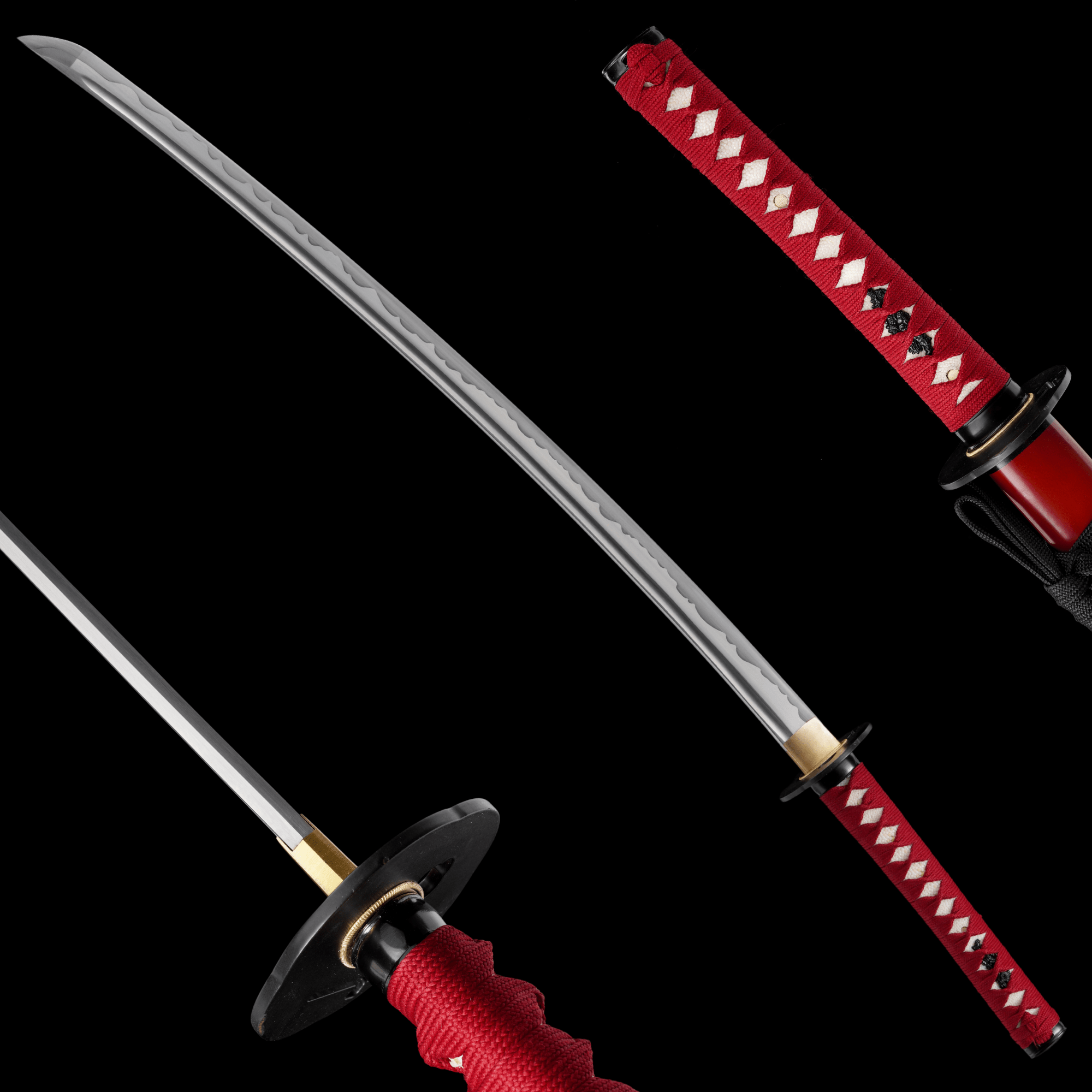 Katana Vermilion Flame Red Lacquer Saya Genuine Rayskin 紅炎 | KatanaSwordArt Katana For Sale 2025