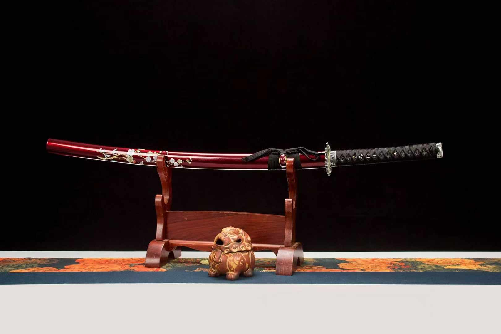 Katana XueYing Damascus Folded Steel Red Blade 血飲 | KatanaSwordArt Katana For Sale 2025