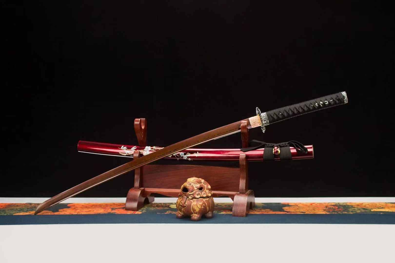 Katana XueYing Damascus Folded Steel Red Blade 血飲 | KatanaSwordArt Katana For Sale 2025