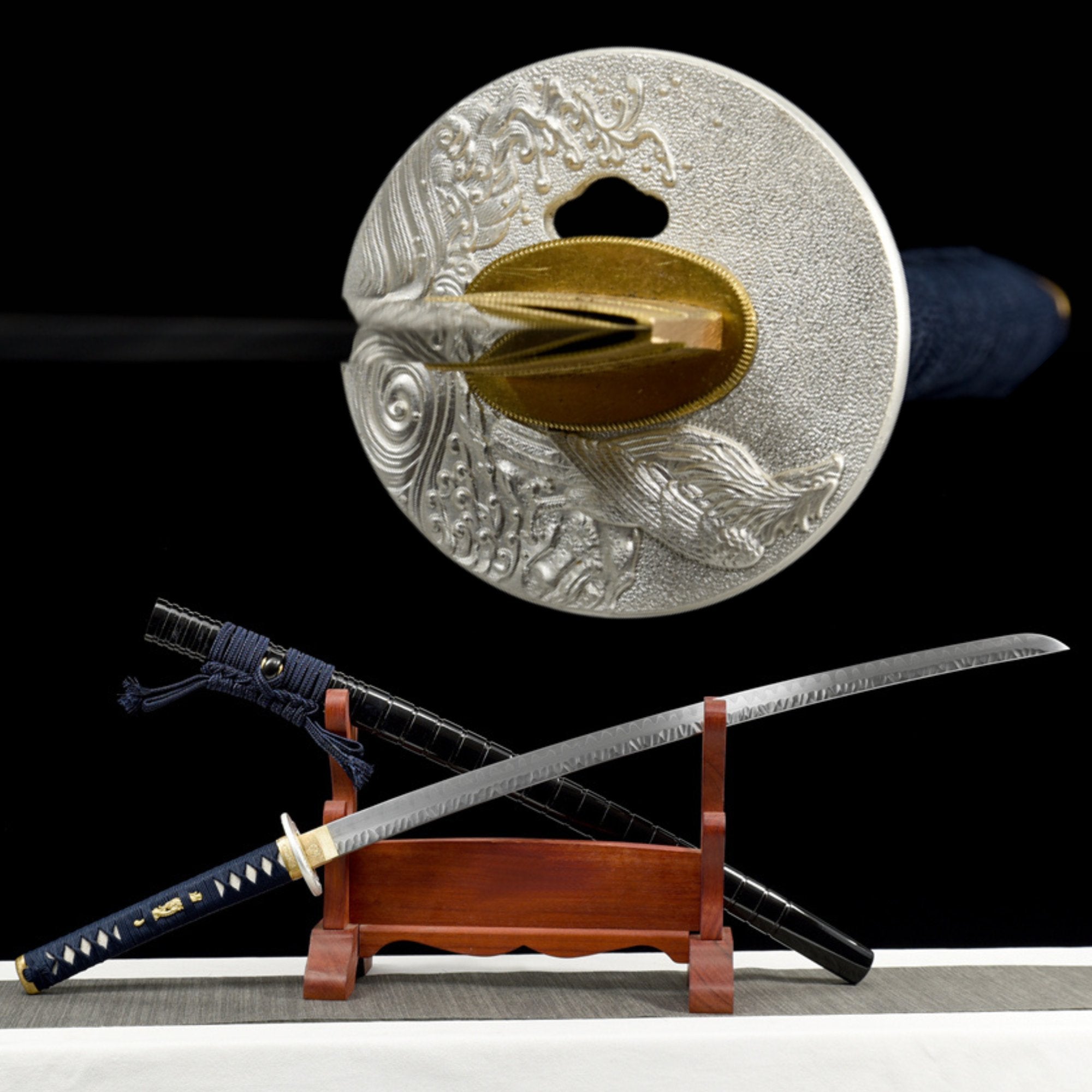 Katana Yingye T10 Clay Tempered Hammer Pattern Black Saya 鷹野 | KatanaSwordArt Katana For Sale 2025