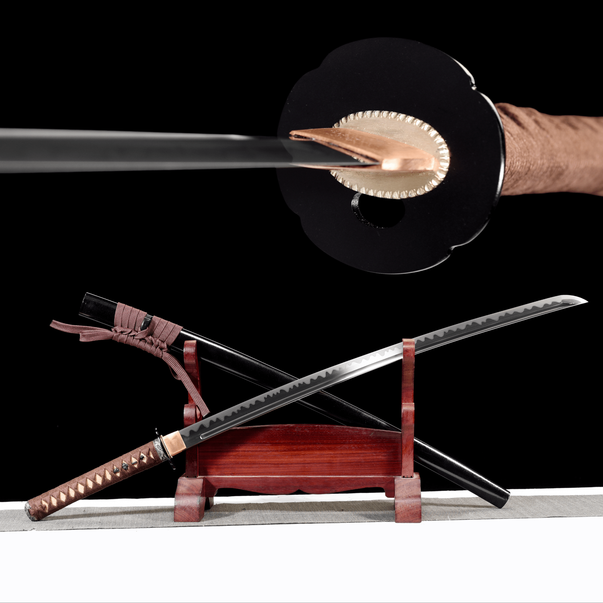 Performance Katana Earth Flame Spring Steel Black Saya 焰土 | KatanaSwordArt Katana For Sale 2025