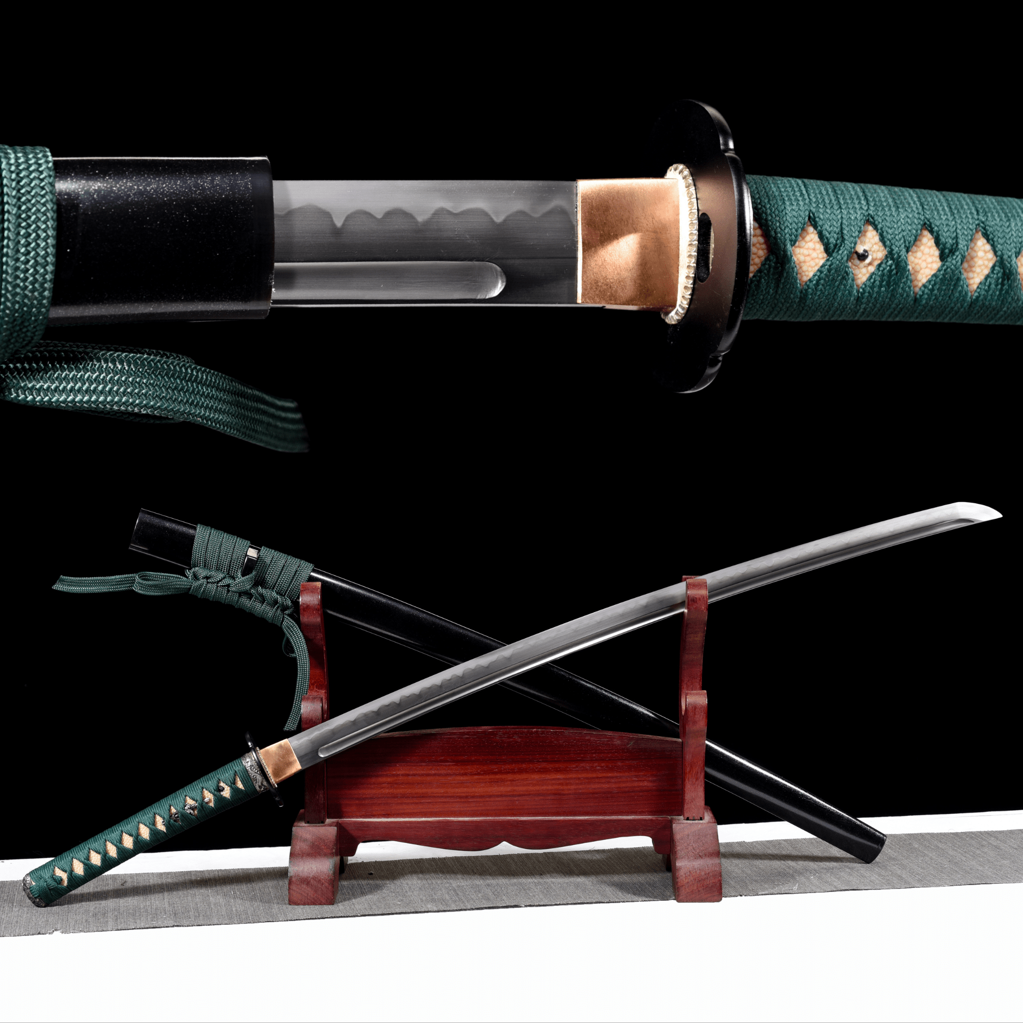 Performance Katana Evergreen Spirit High Carbon Clay Tempered Black Saya 常青 | KatanaSwordArt Katana For Sale 2025
