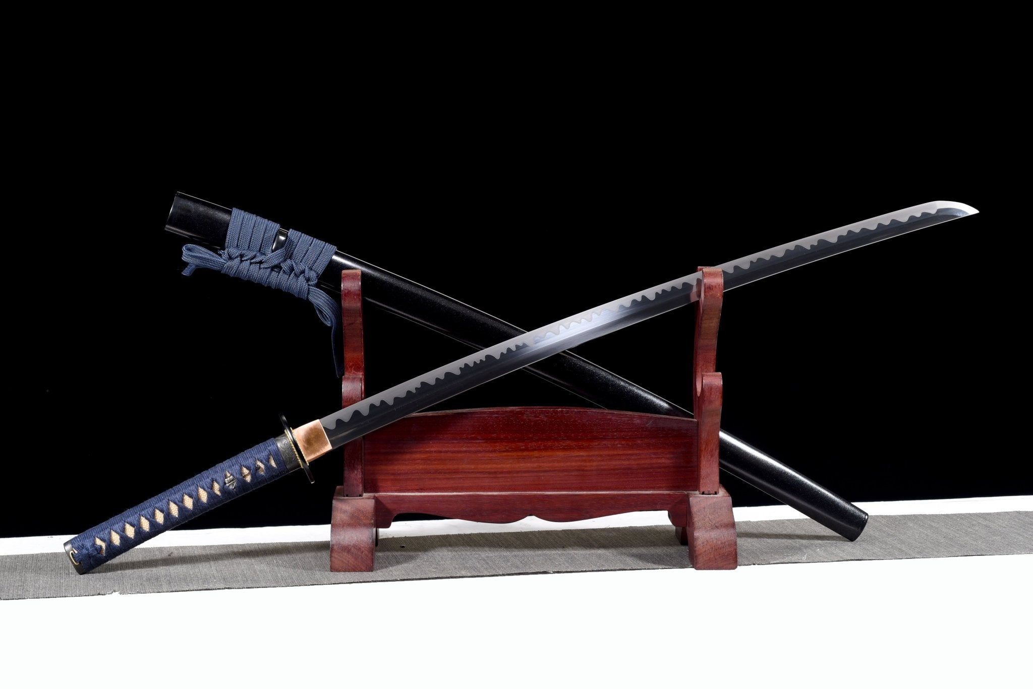 Performance Katana Lotus Flame Spring Steel Black Saya 藍蓮 | KatanaSwordArt Katana For Sale 2025