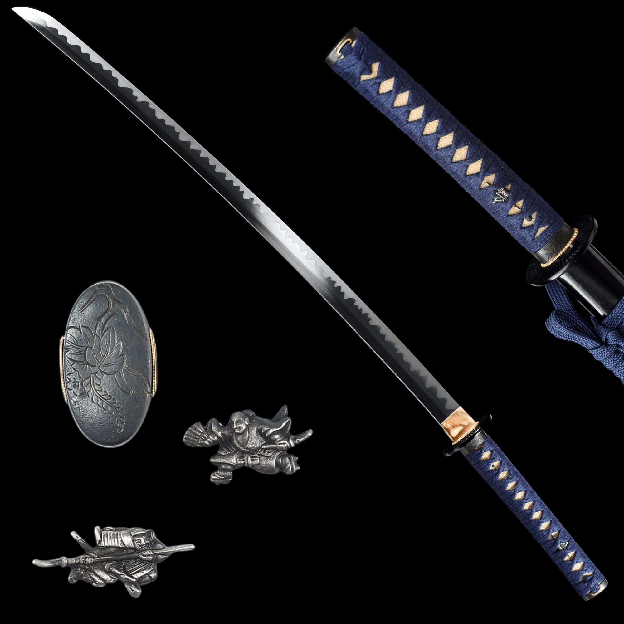 Performance Katana Lotus Flame Spring Steel Black Saya 藍蓮 | KatanaSwordArt Katana For Sale 2025