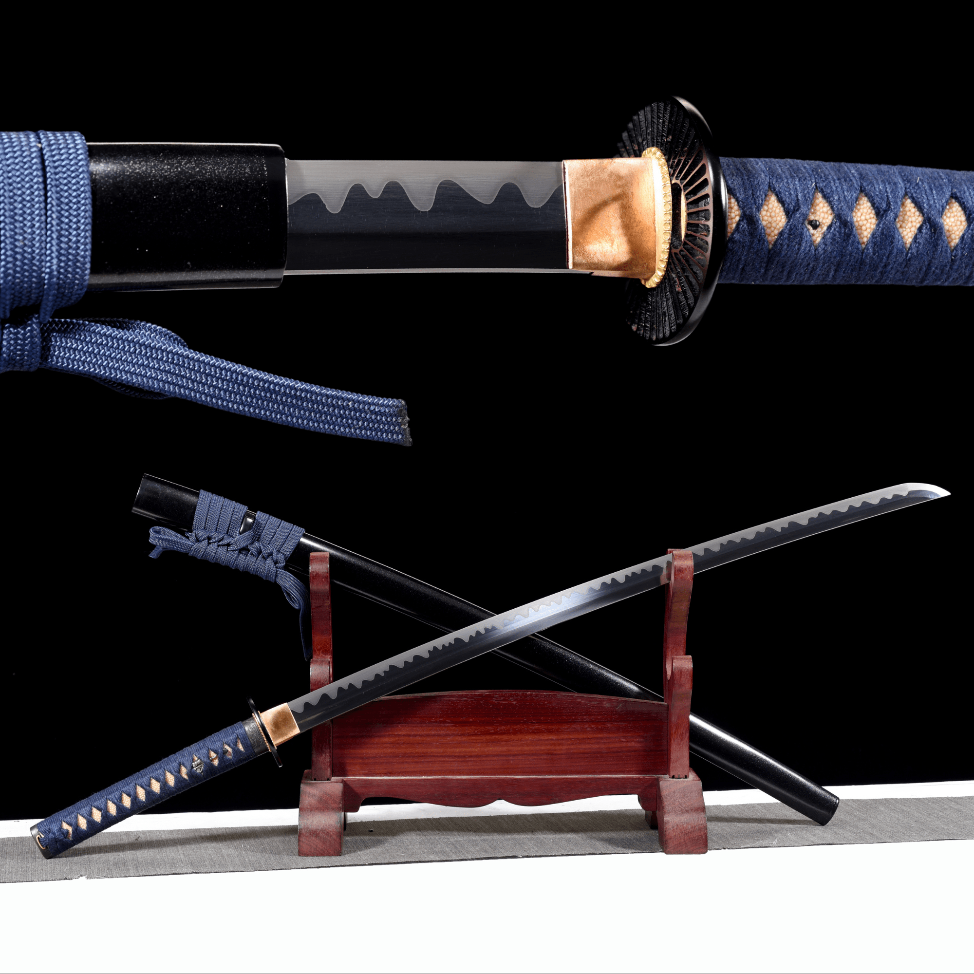 Performance Katana Lotus Flame Spring Steel Black Saya 藍蓮 | KatanaSwordArt Katana For Sale 2025