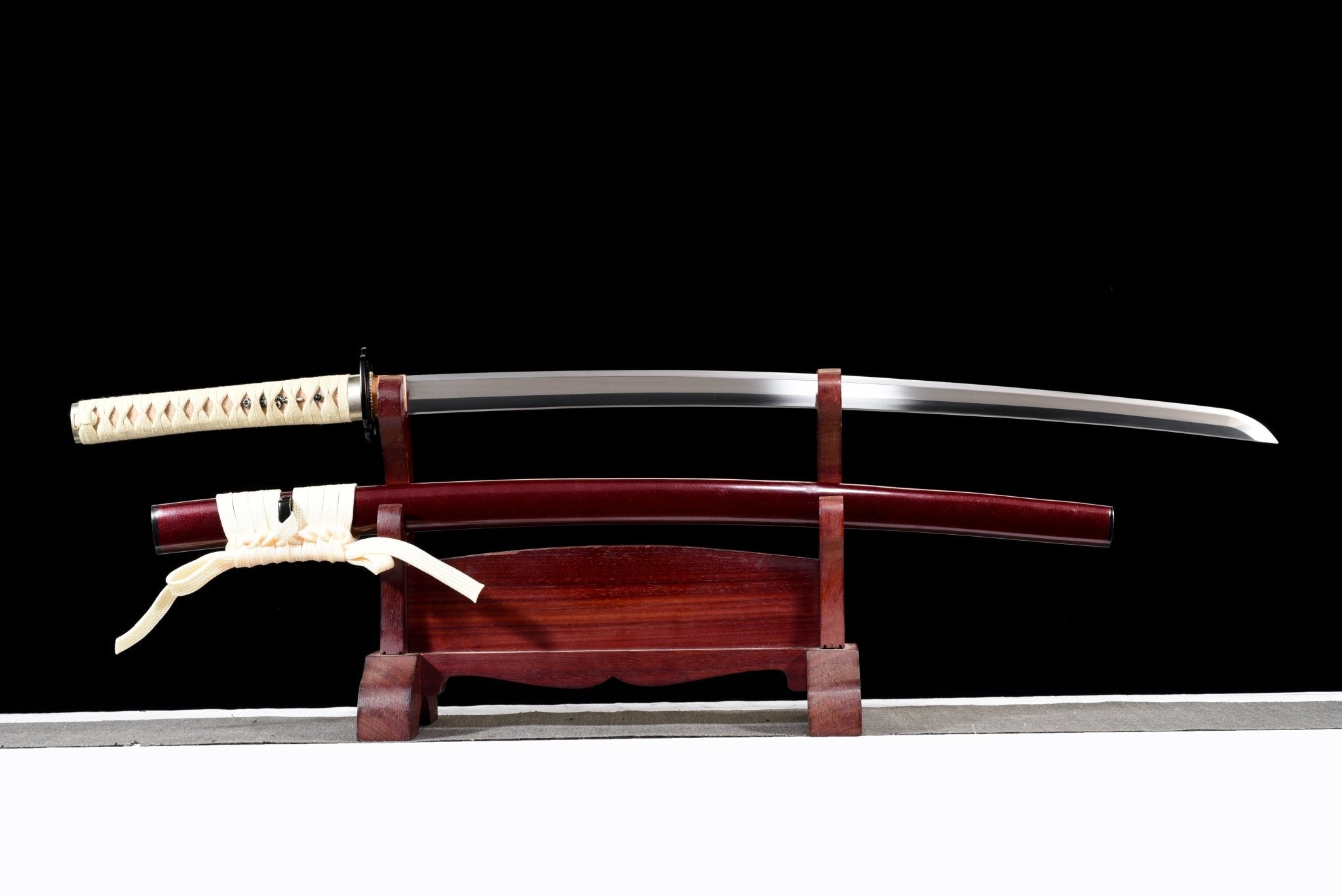Performance Katana Pale Moon High Carbon Clay Tempered Red Saya 淡月 | KatanaSwordArt Katana For Sale 2025