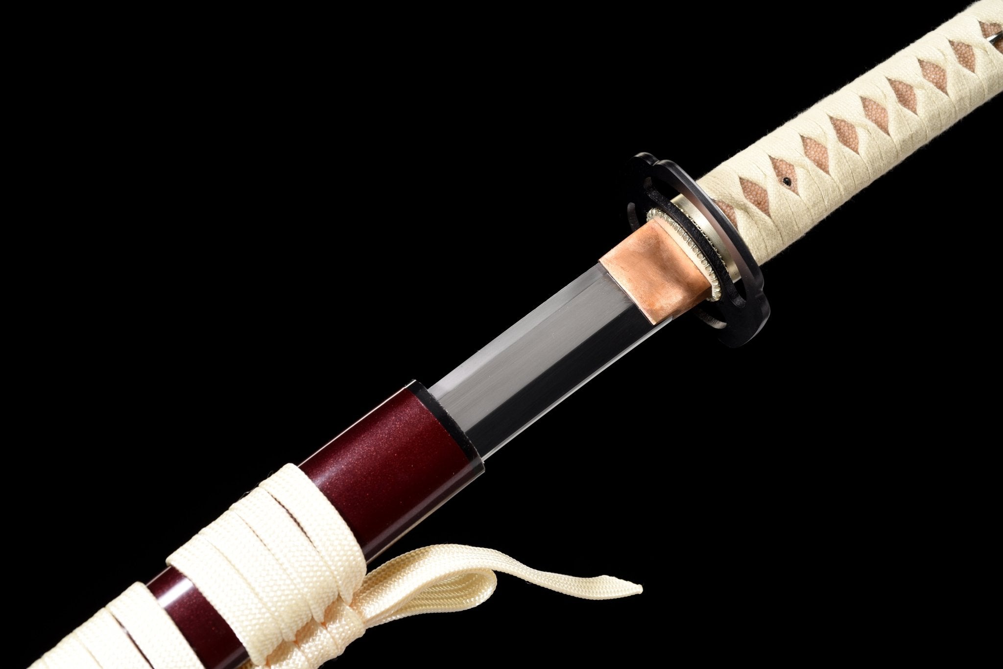 Performance Katana Pale Moon High Carbon Clay Tempered Red Saya 淡月 | KatanaSwordArt Katana For Sale 2025