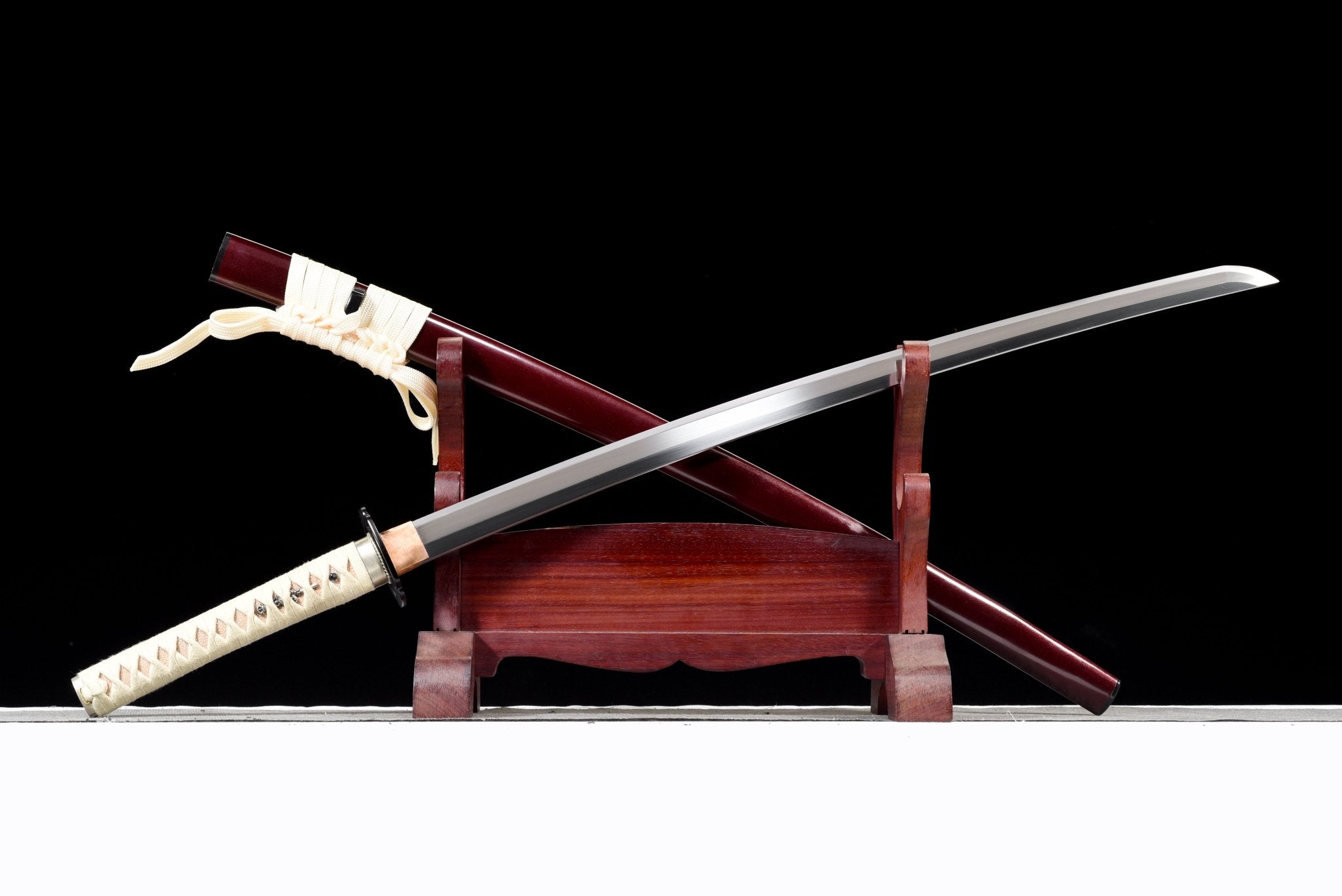 Performance Katana Pale Moon High Carbon Clay Tempered Red Saya 淡月 | KatanaSwordArt Katana For Sale 2025