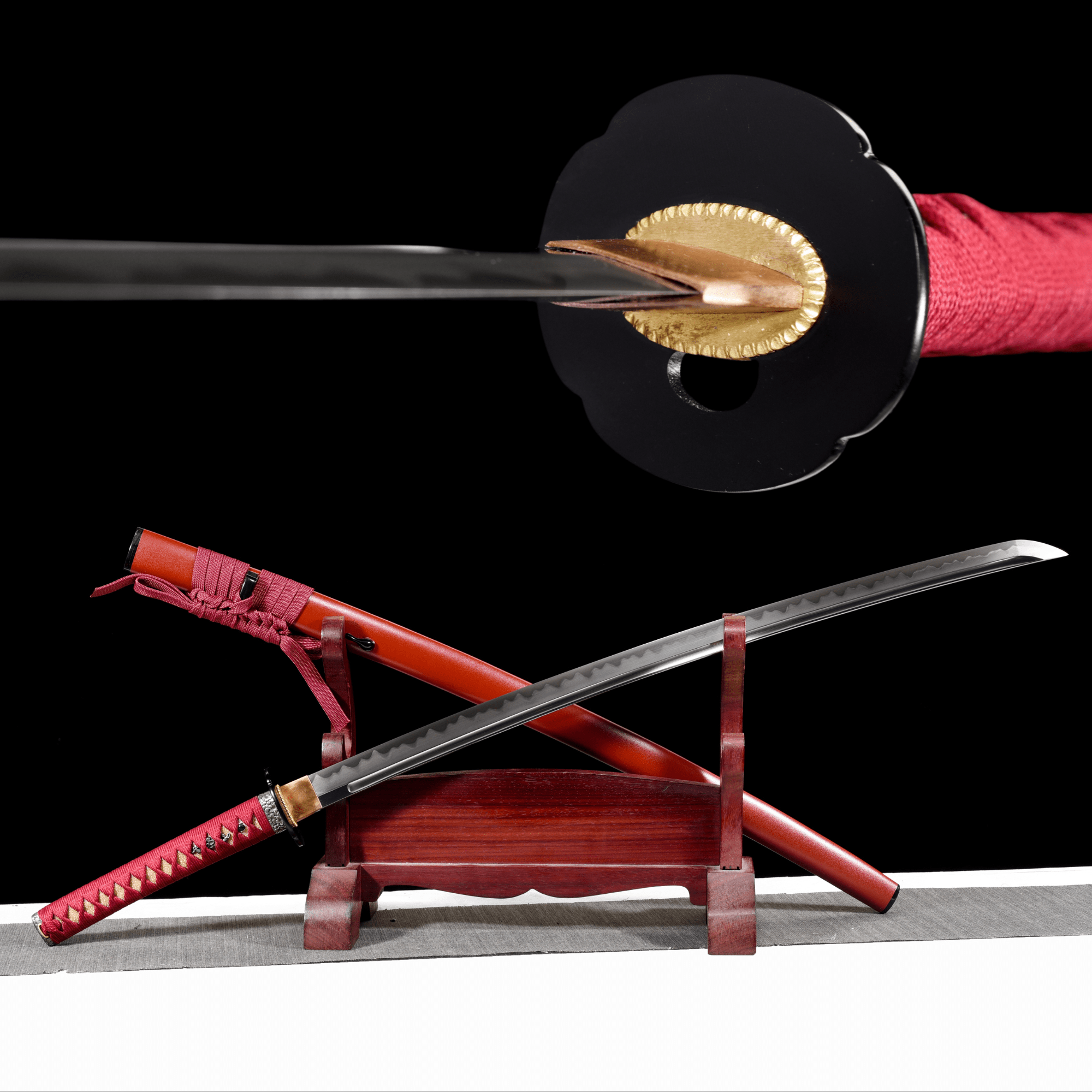 Performance Katana Shin Flame High Carbon Clay Tempered Black Saya 真焰 | KatanaSwordArt Katana For Sale 2025