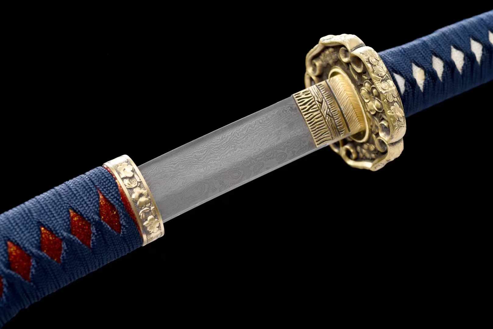 Tachi Sword Fujiwara Damascus Folded Steel Red Saya 藤原 | KatanaSwordArt Katana For Sale 2025