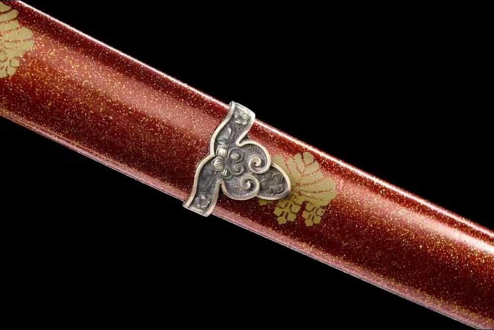 Tachi Sword Fujiwara Damascus Folded Steel Red Saya 藤原 | KatanaSwordArt Katana For Sale 2025